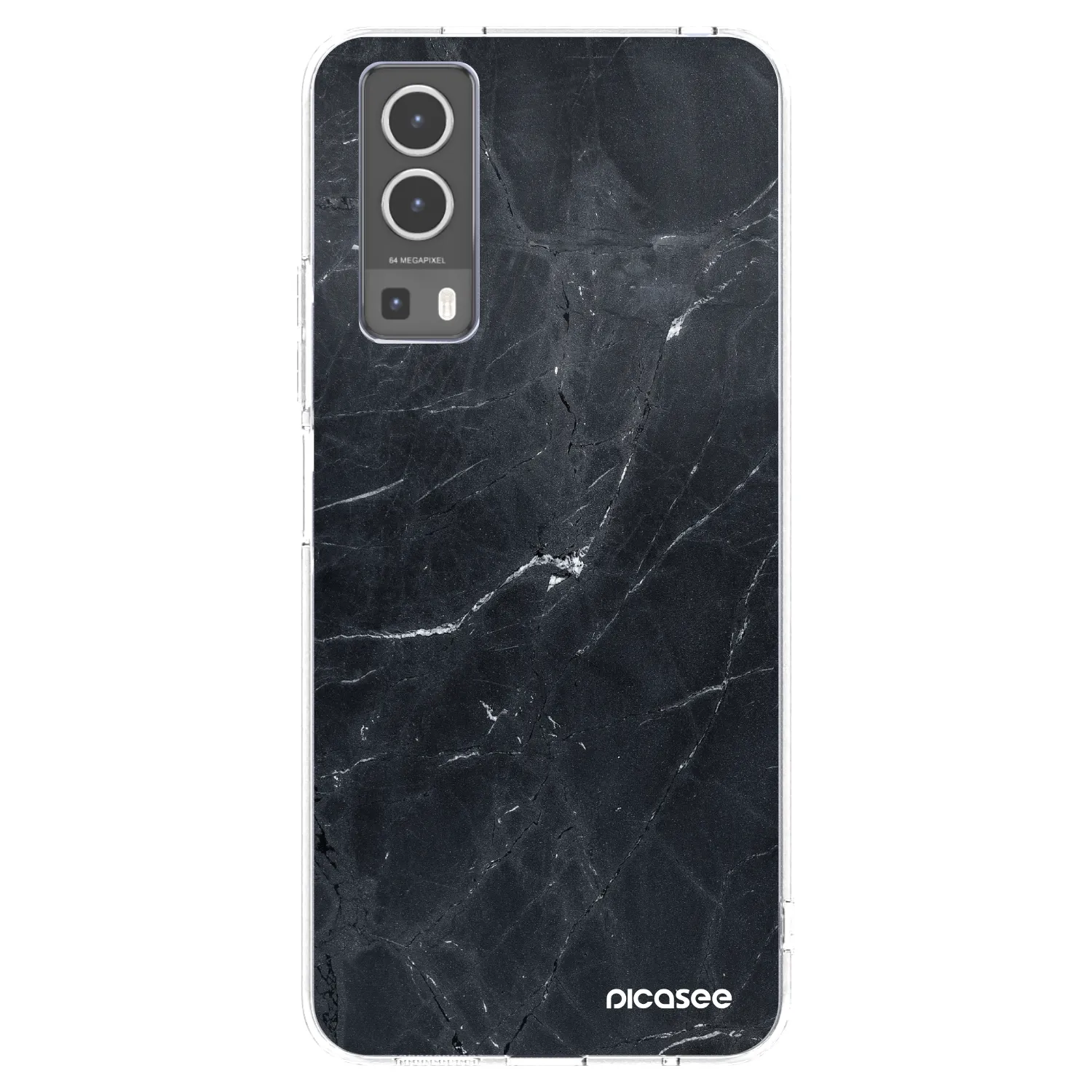 Picasee silikonska prozirna maskica za Vivo Y72 5G - Black marble
