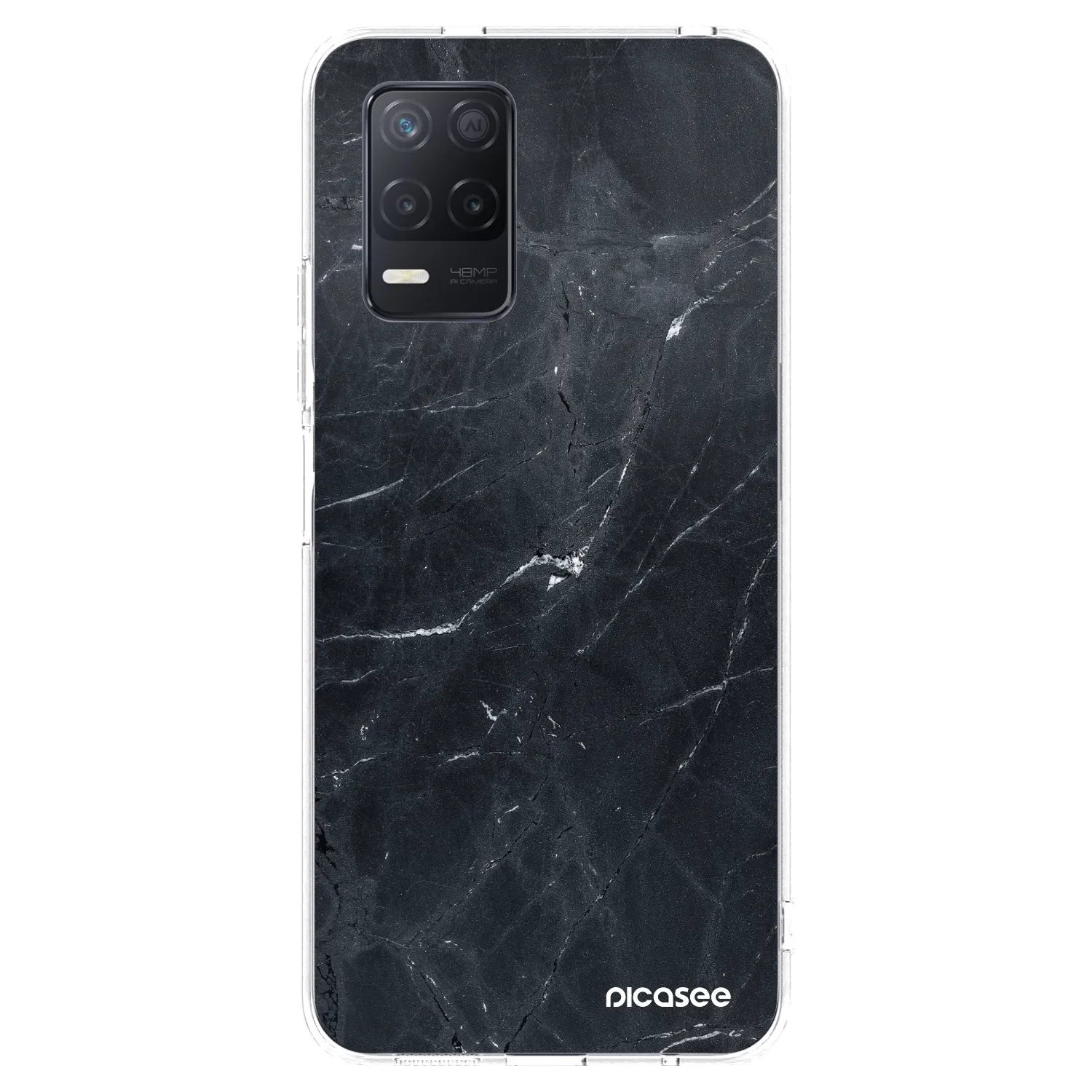 Picasee silikonska prozirna maskica za Realme 8 5G - Black marble