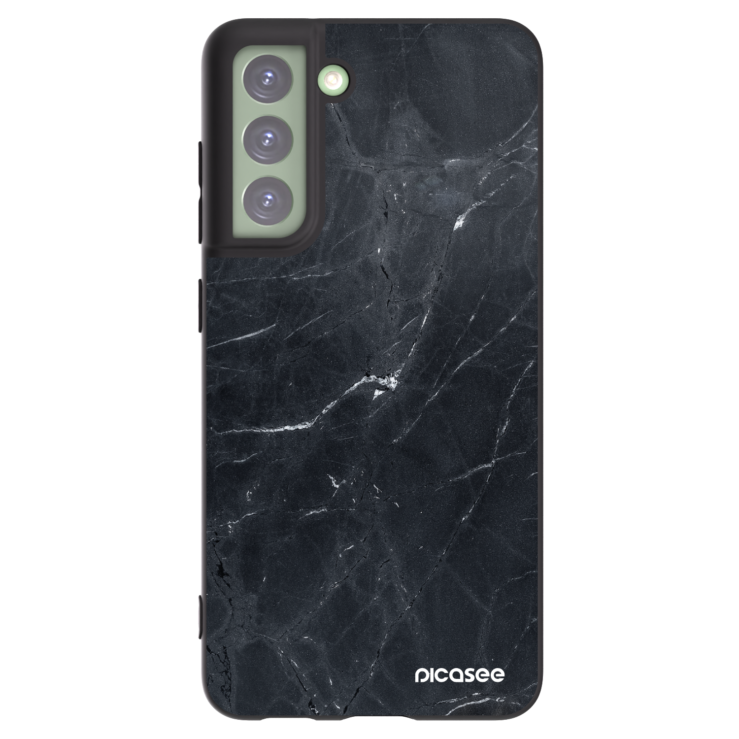 Picasee crna silikonska maskica za Samsung Galaxy S21 FE 5G - Black marble