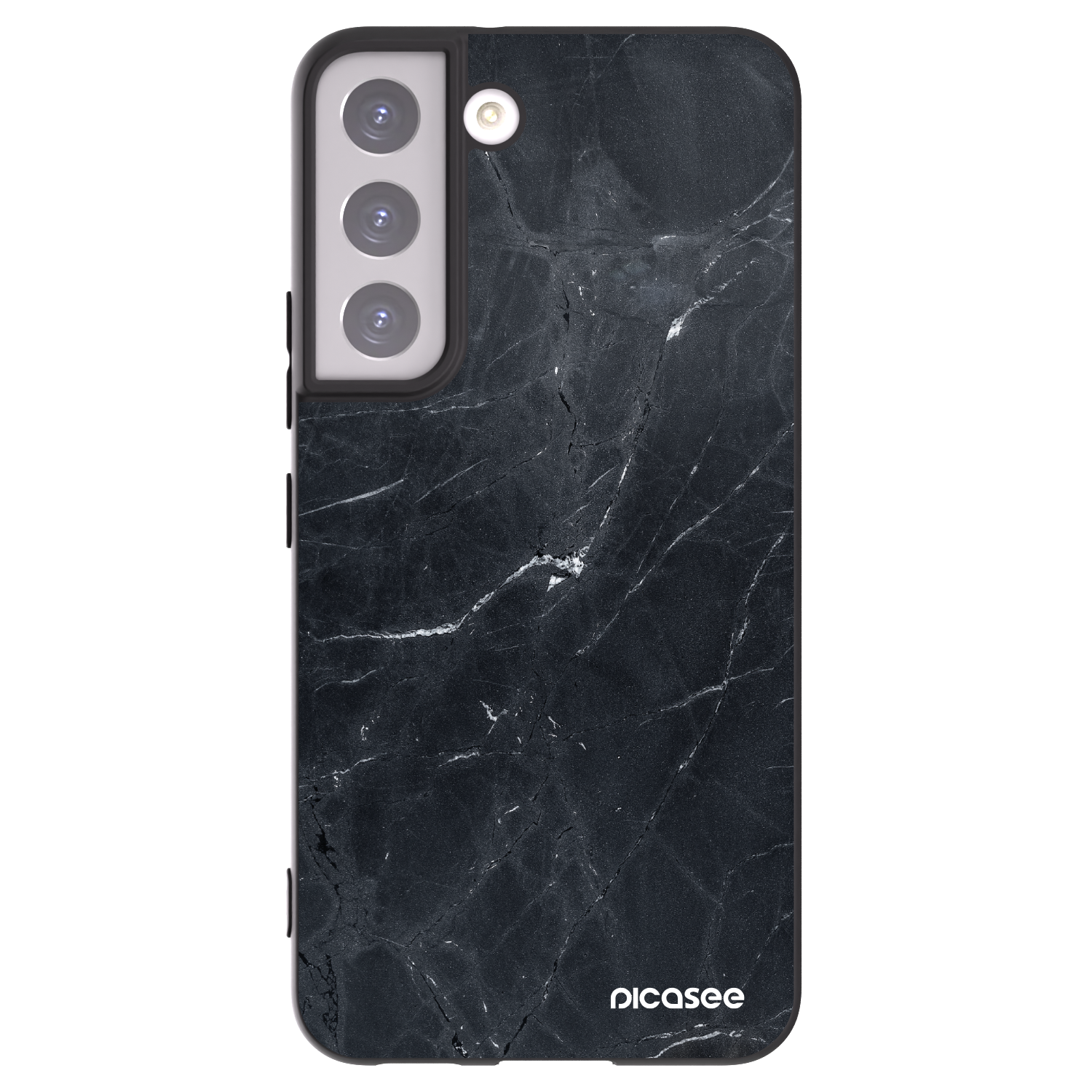 Picasee crna silikonska maskica za Samsung Galaxy S22 5G - Black marble