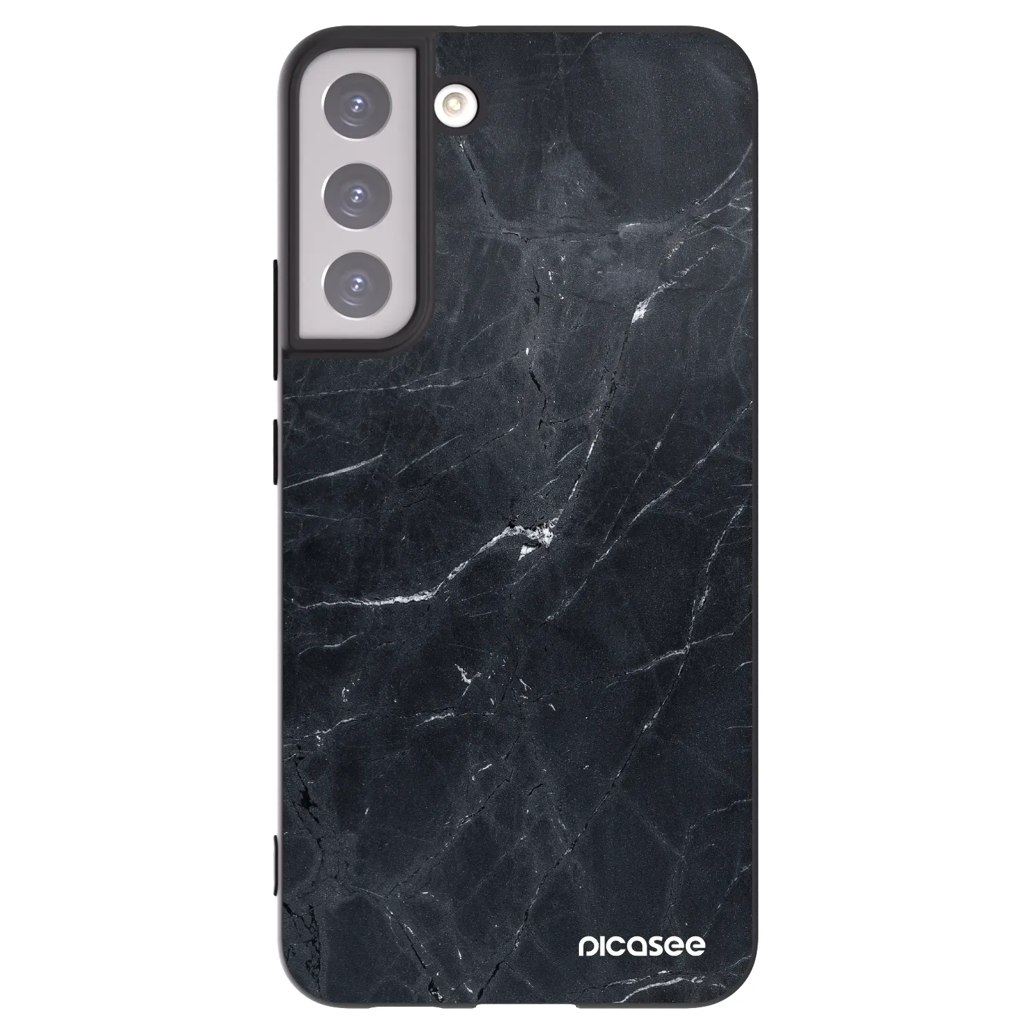 Picasee crna silikonska maskica za Samsung Galaxy S22+ 5G - Black marble