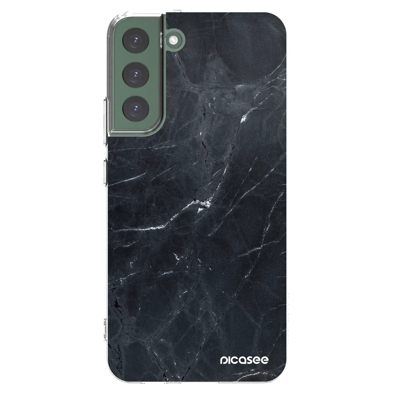 Picasee silikonska prozirna maskica za Samsung Galaxy S22+ 5G - Black marble