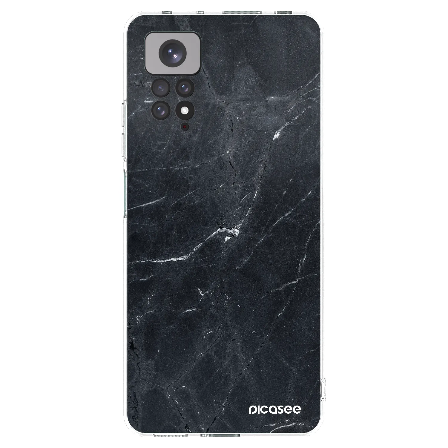 Picasee silikonska prozirna maskica za Xiaomi Redmi Note 11 - Black marble