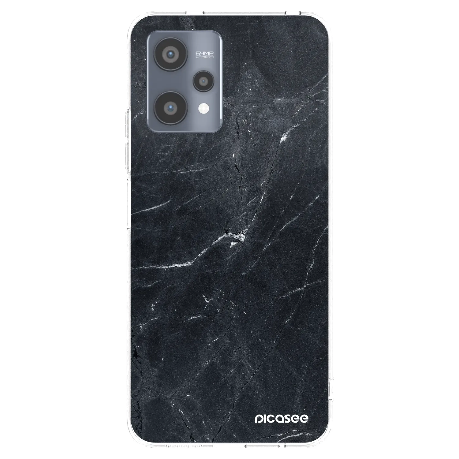 Picasee silikonska prozirna maskica za Realme 9 Pro 5G - Black marble
