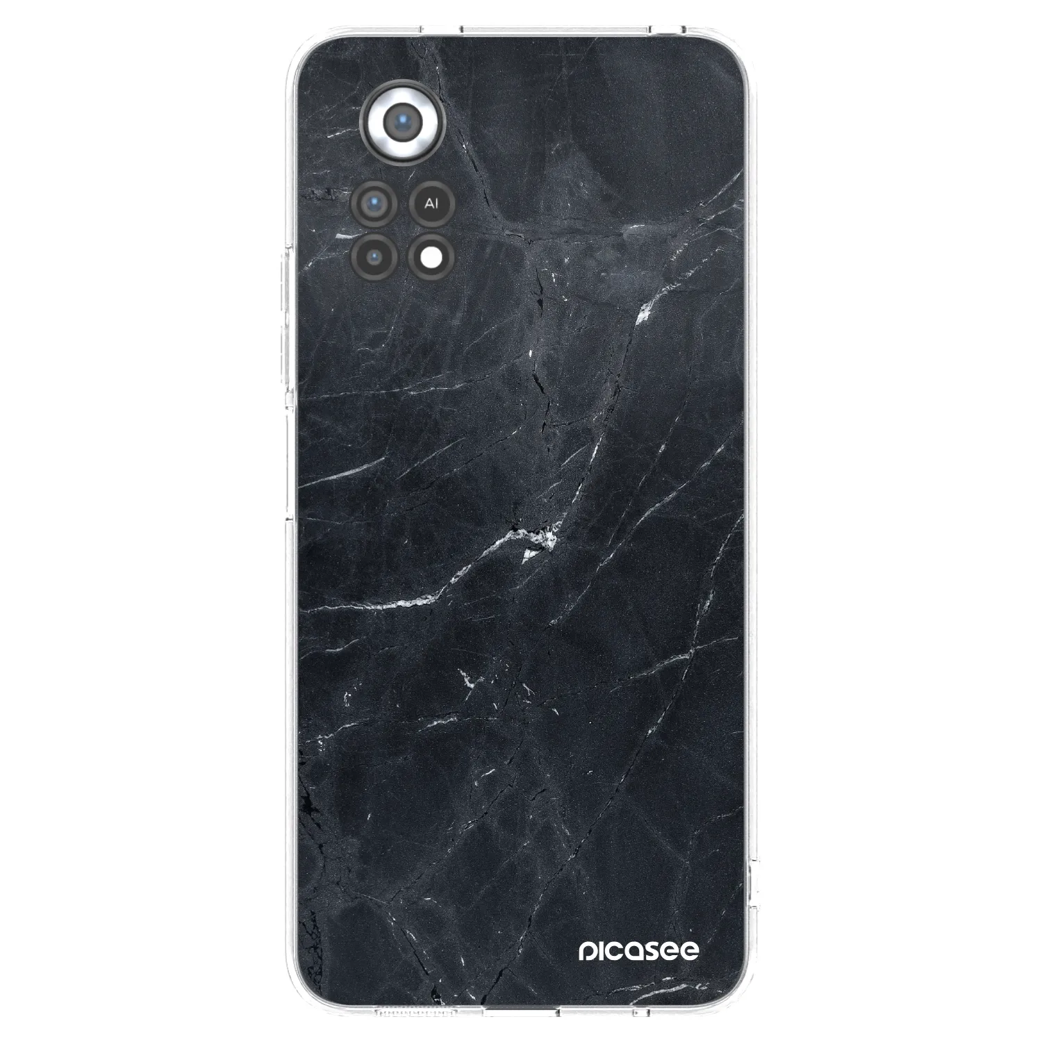 Picasee silikonska prozirna maskica za Xiaomi Poco X4 Pro 5G - Black marble