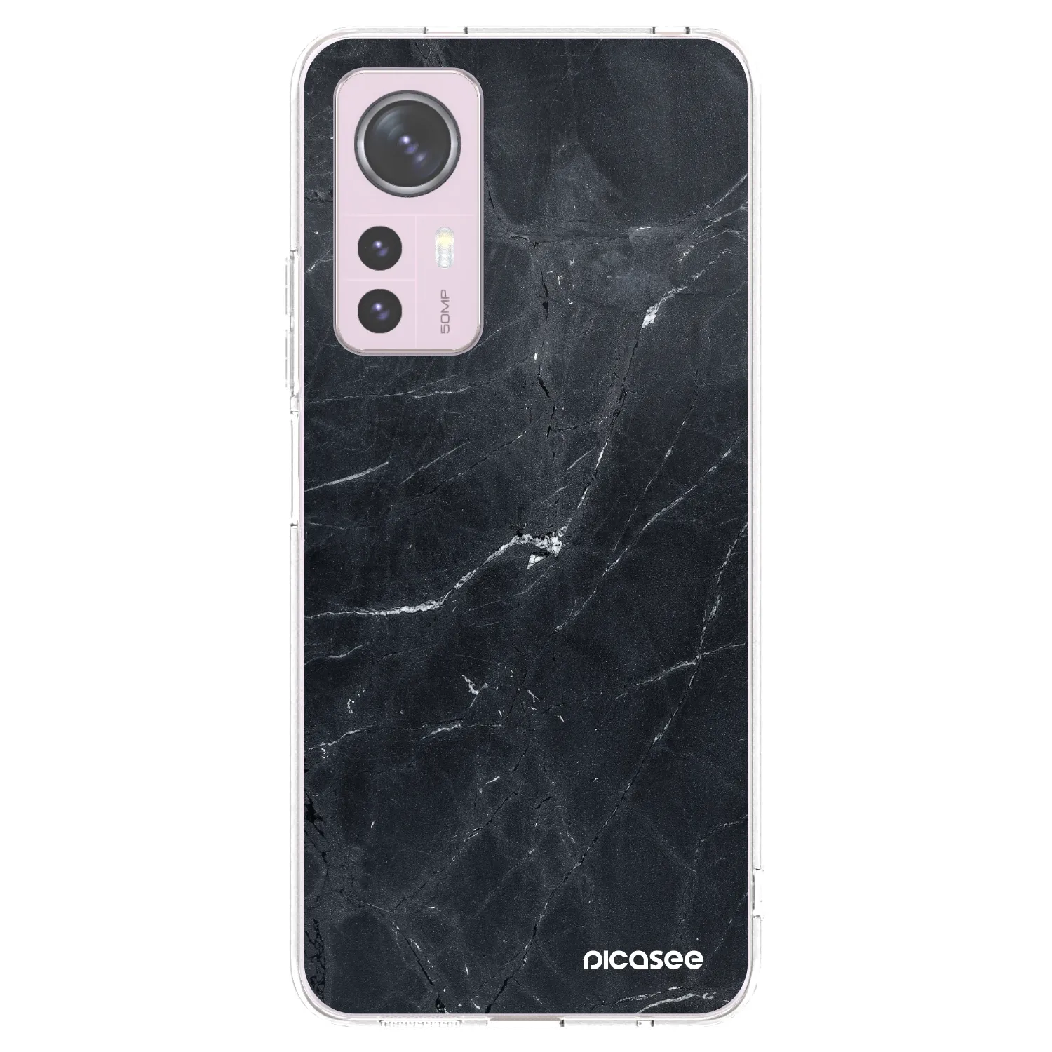 Picasee silikonska prozirna maskica za Xiaomi 12 - Black marble