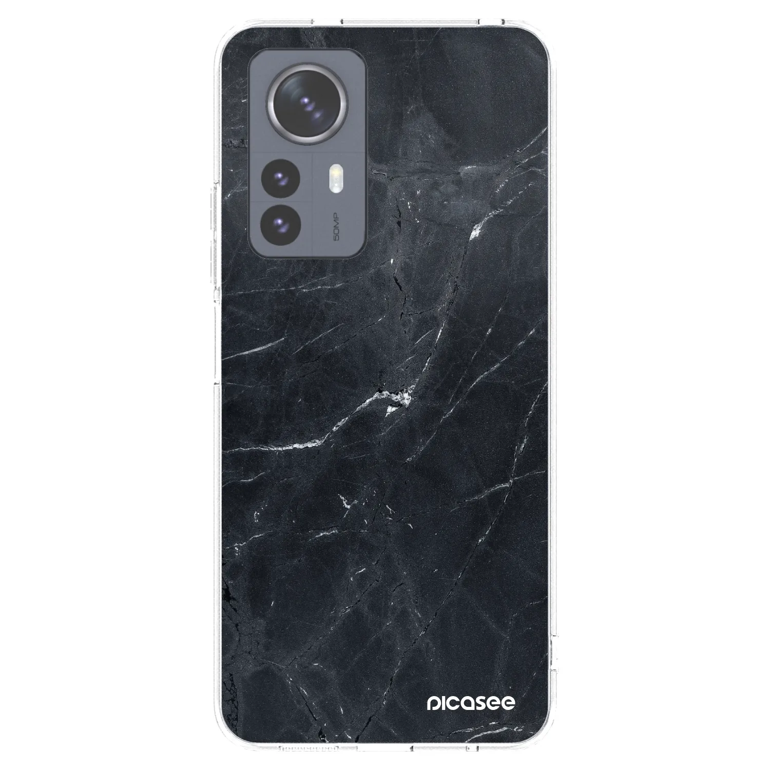 Picasee silikonska prozirna maskica za Xiaomi 12 Pro - Black marble