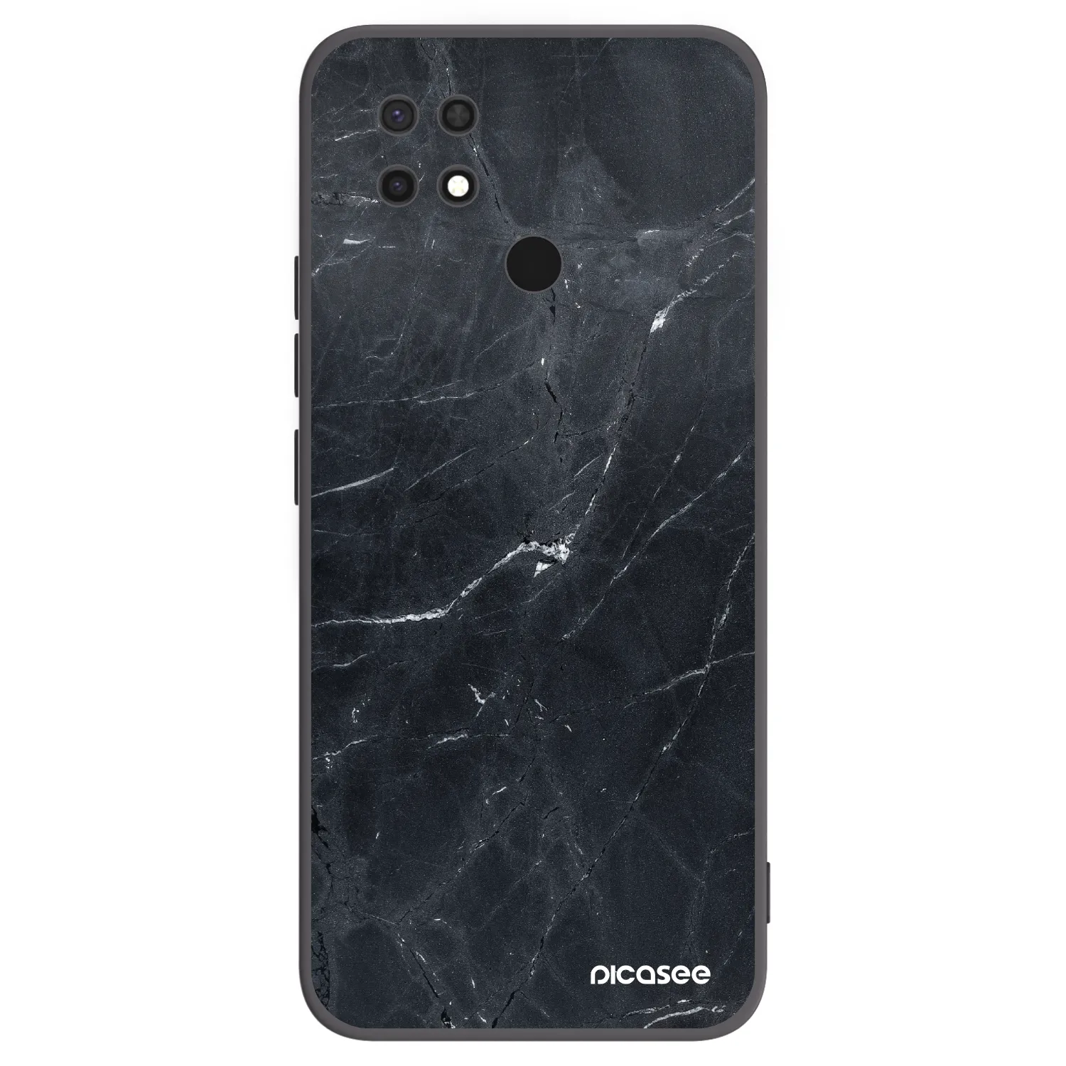 Picasee crna silikonska maskica za Xiaomi Redmi 10C - Black marble