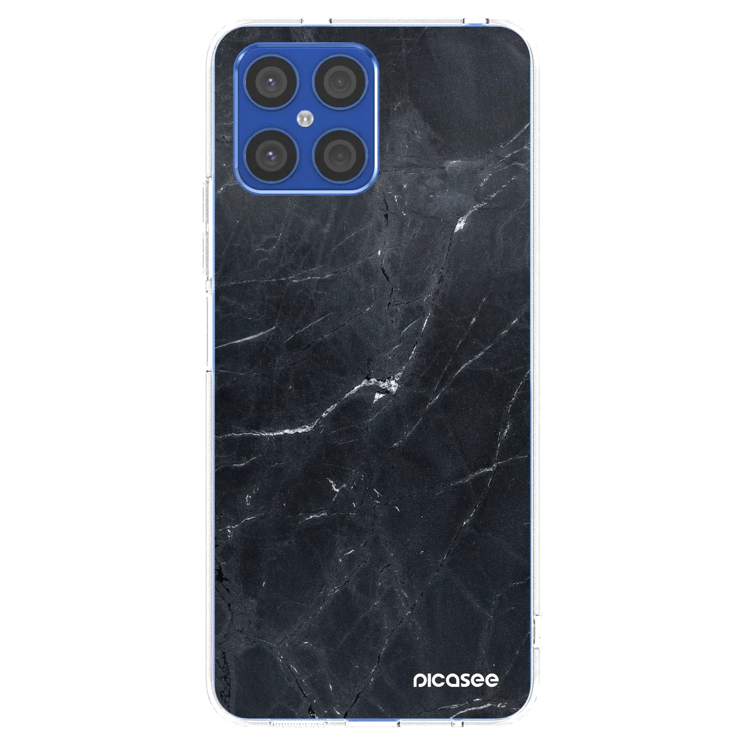Picasee silikonska prozirna maskica za Honor X8 4G - Black marble