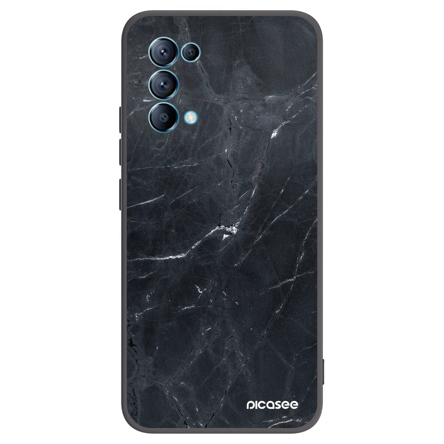 Picasee crna silikonska maskica za OPPO Reno 5 5G - Black marble