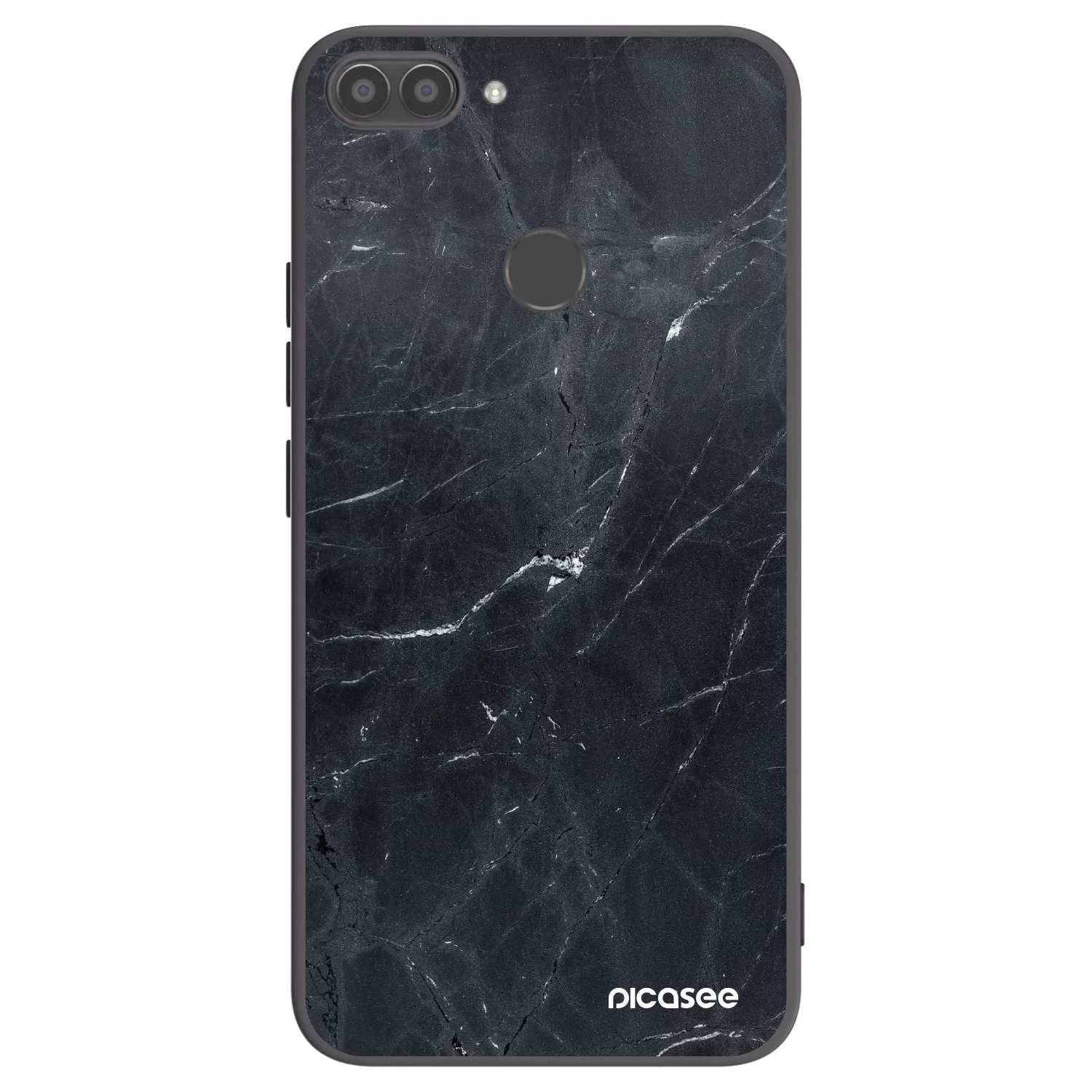 Picasee crna silikonska maskica za Huawei P Smart - Black marble