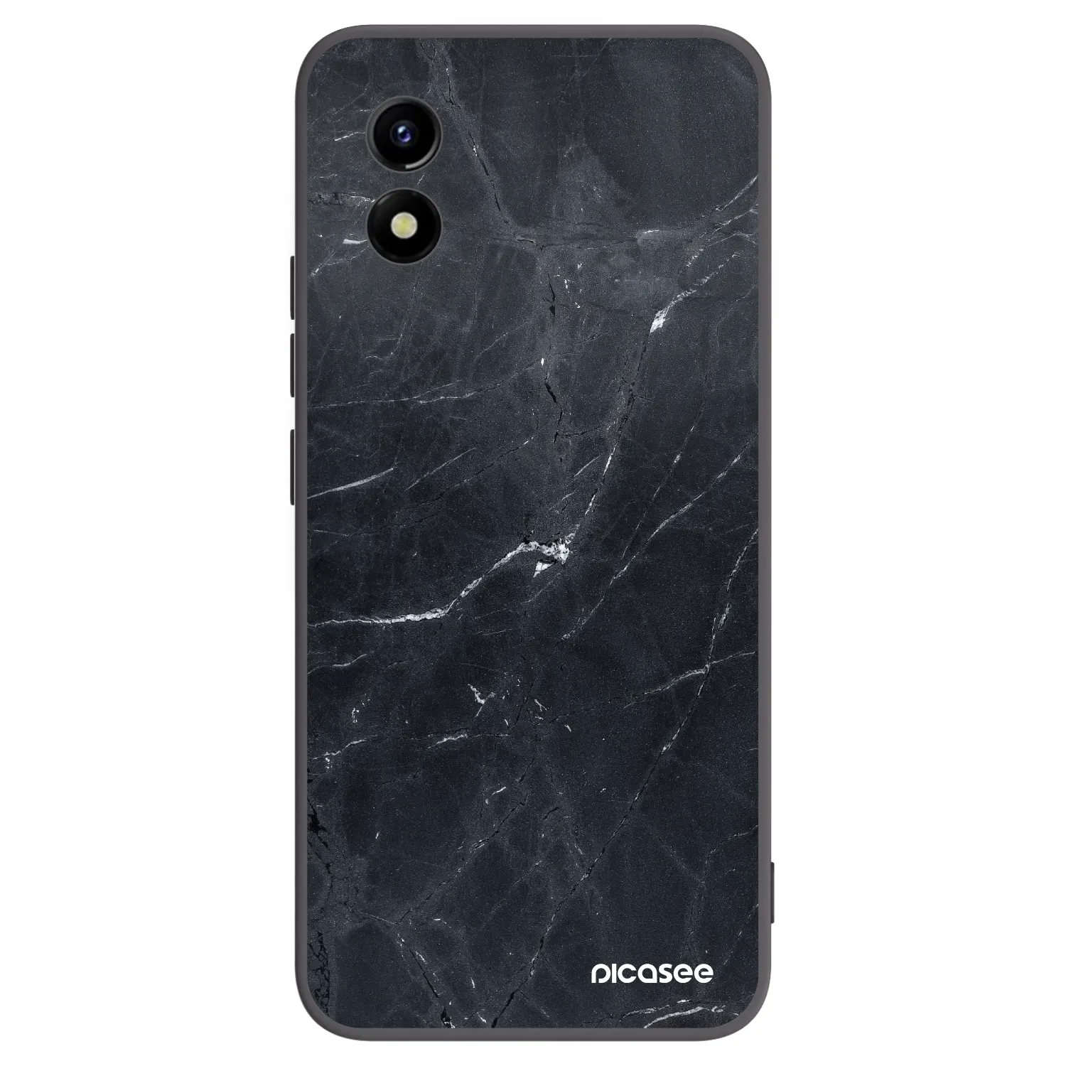 Picasee crna silikonska maskica za Vivo Y01 - Black marble