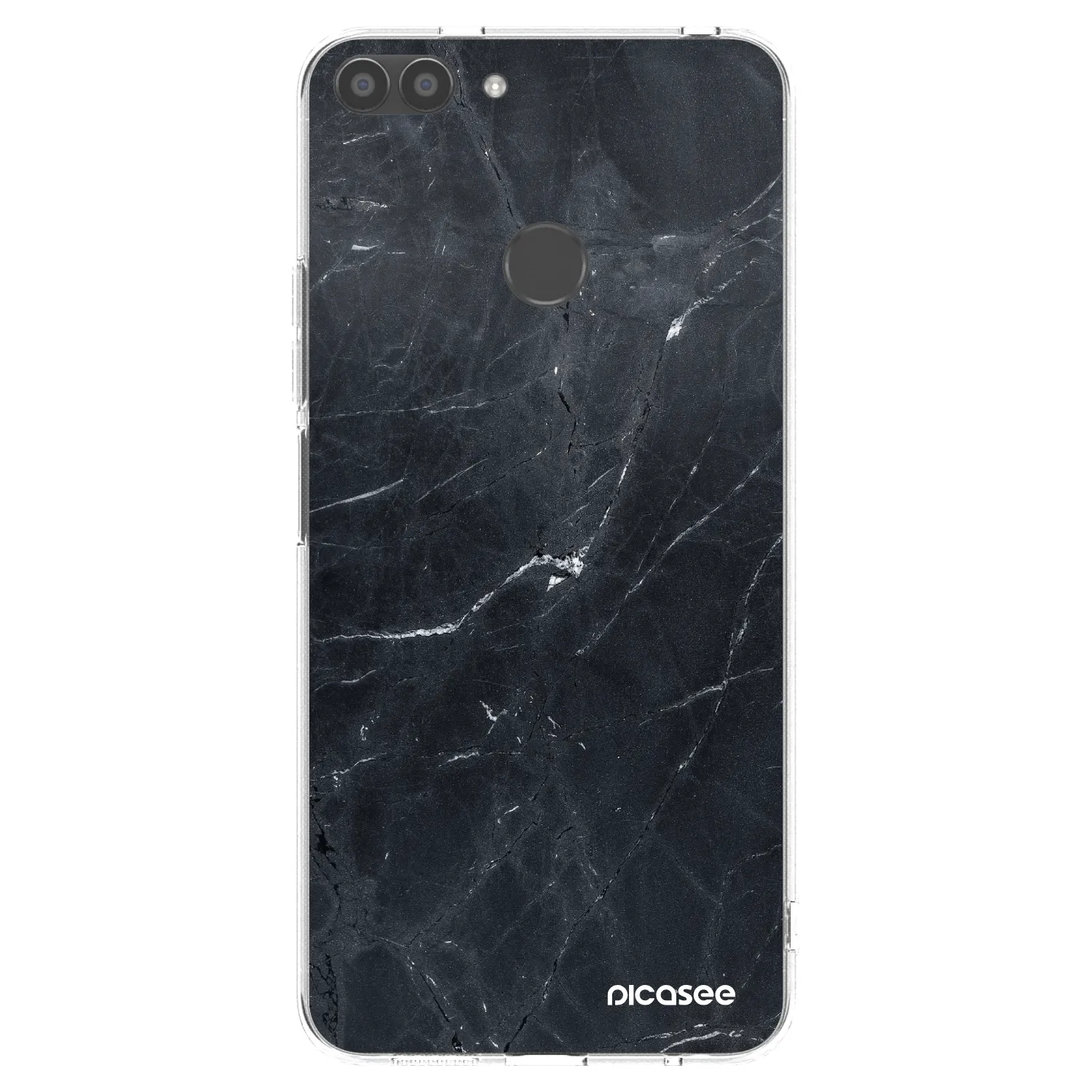 Picasee silikonska prozirna maskica za Huawei P Smart - Black marble
