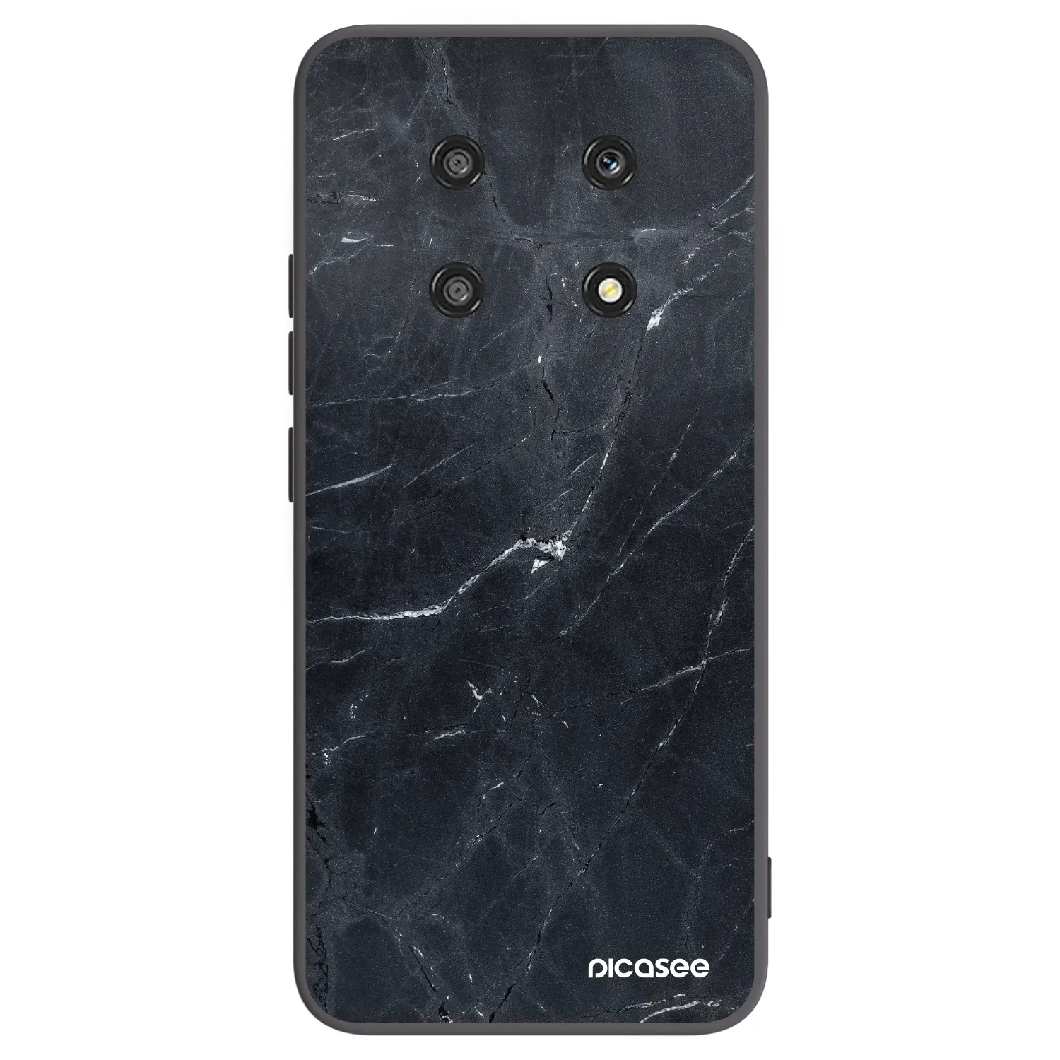 Picasee crna silikonska maskica za Honor Magic4 Lite 5G - Black marble