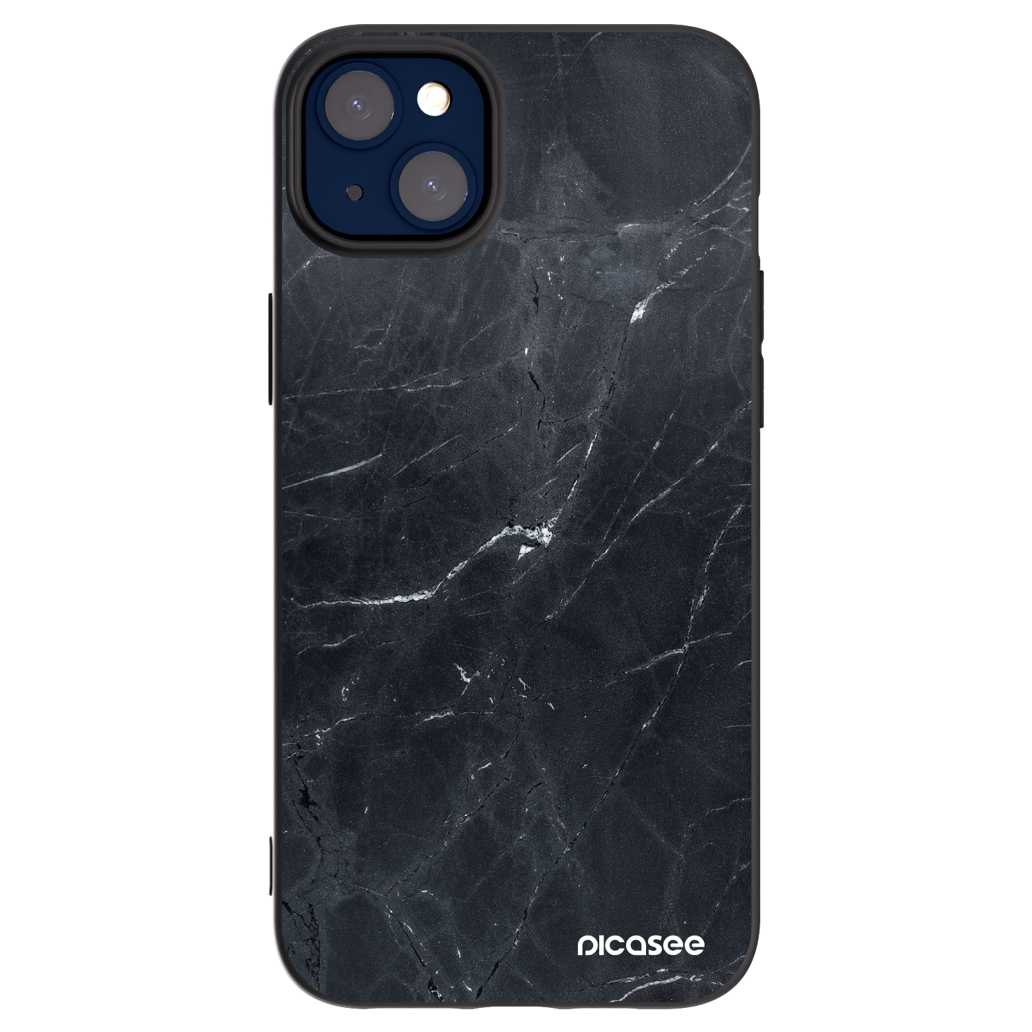 Picasee crna silikonska maskica za Apple iPhone 14 Plus - Black marble