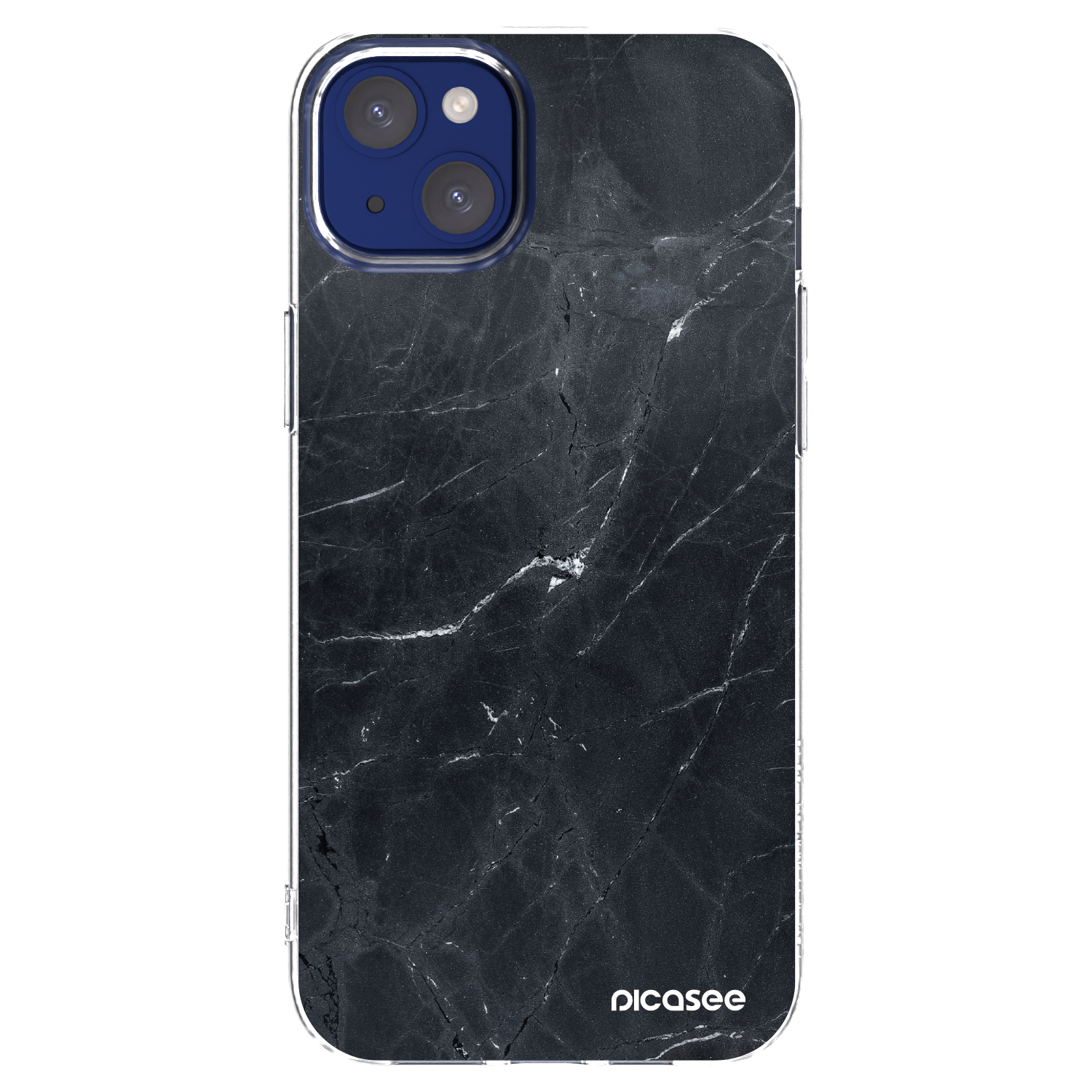 Picasee silikonska prozirna maskica za Apple iPhone 14 Plus - Black marble