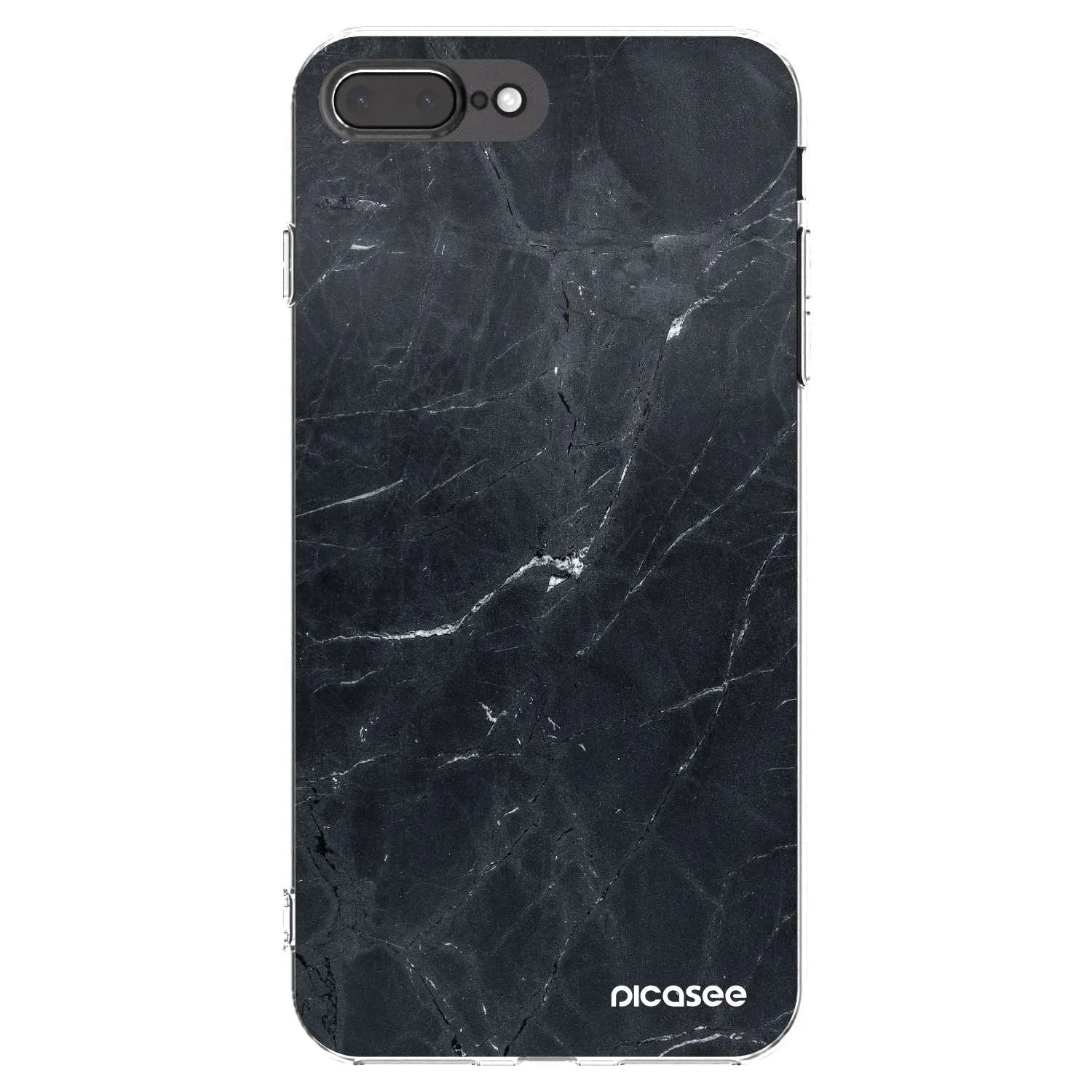 Picasee silikonska prozirna maskica za Apple iPhone 8 Plus - Black marble
