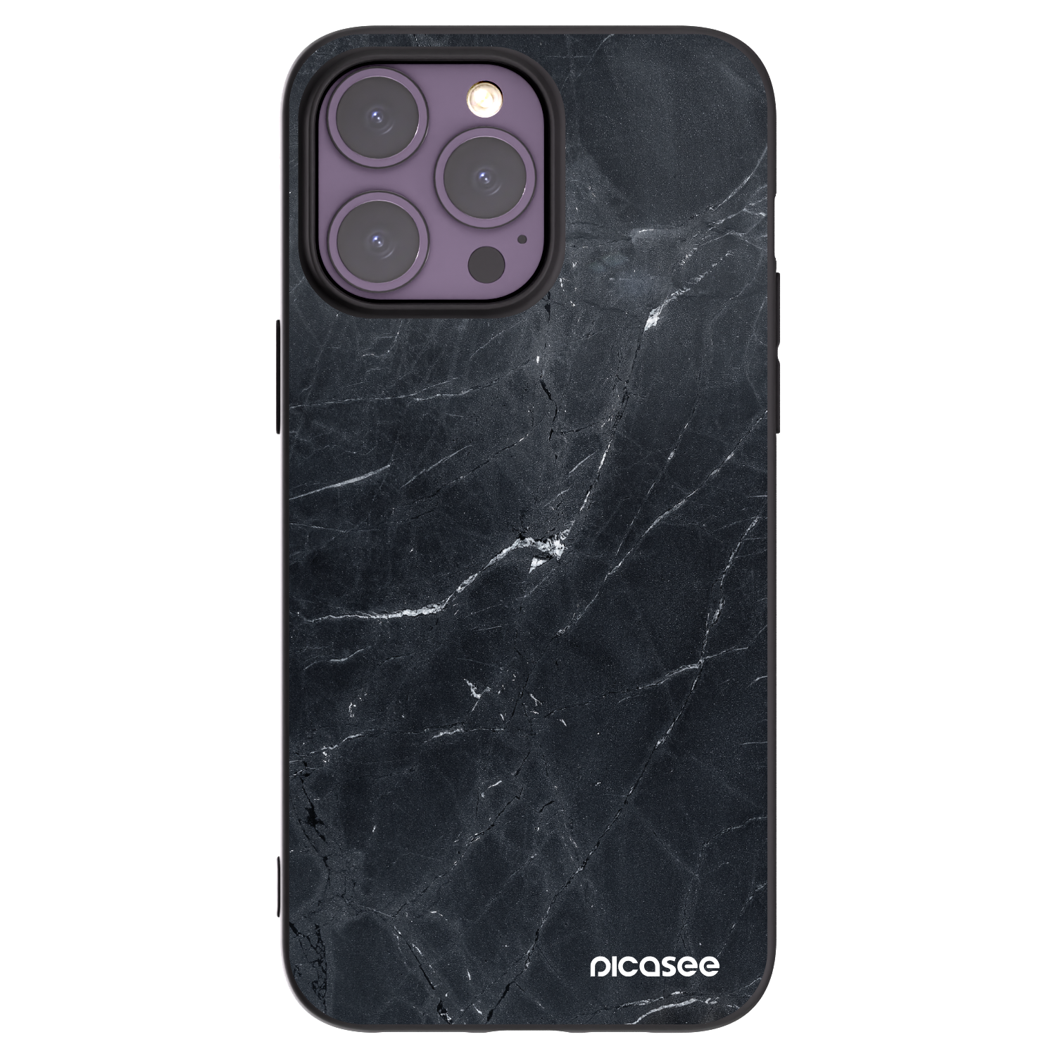 Picasee crna silikonska maskica za Apple iPhone 14 Pro Max - Black marble