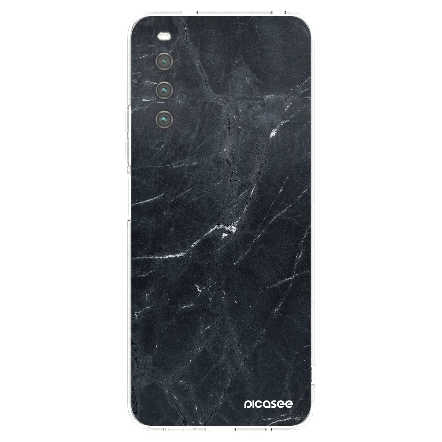 Picasee silikonska prozirna maskica za Sony Xperia 10 IV 5G - Black marble