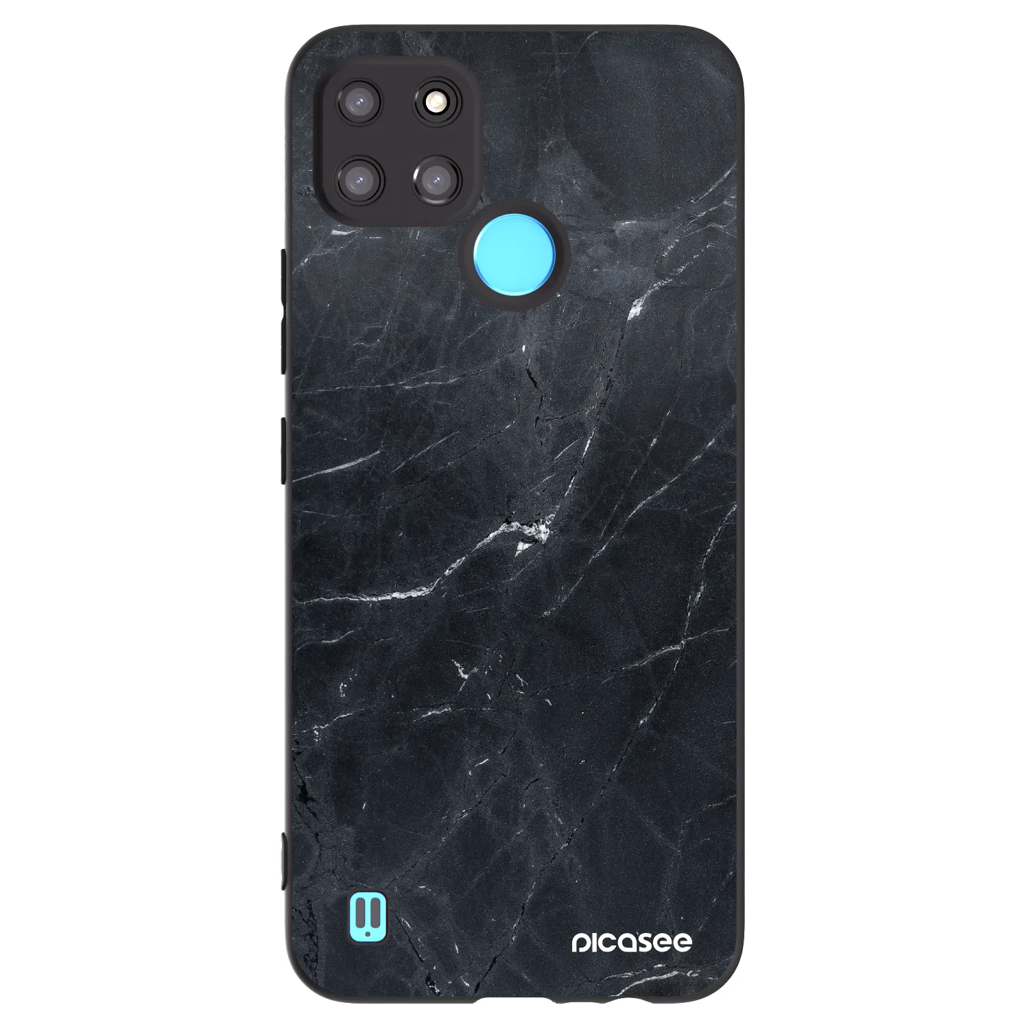 Picasee crna silikonska maskica za Realme C21Y - Black marble
