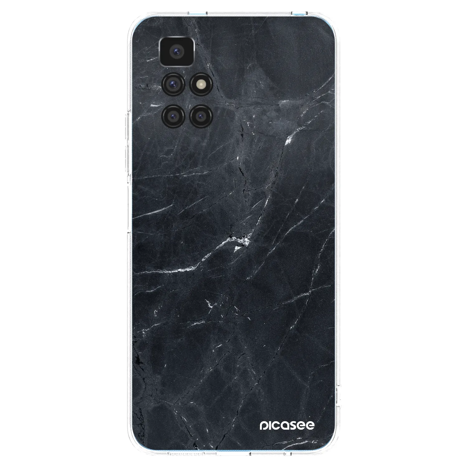 Picasee silikonska prozirna maskica za Xiaomi Redmi 10 (2022) - Black marble