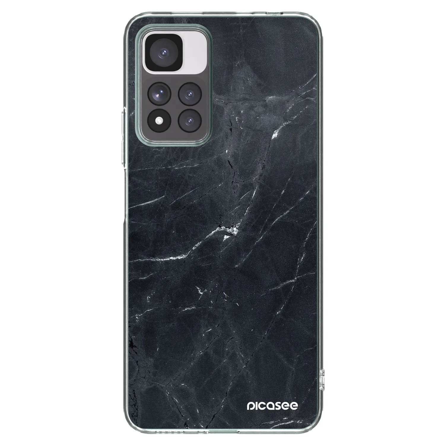 Picasee silikonska prozirna maskica za Xiaomi Redmi Note 11 Pro+ 5G - Black marble