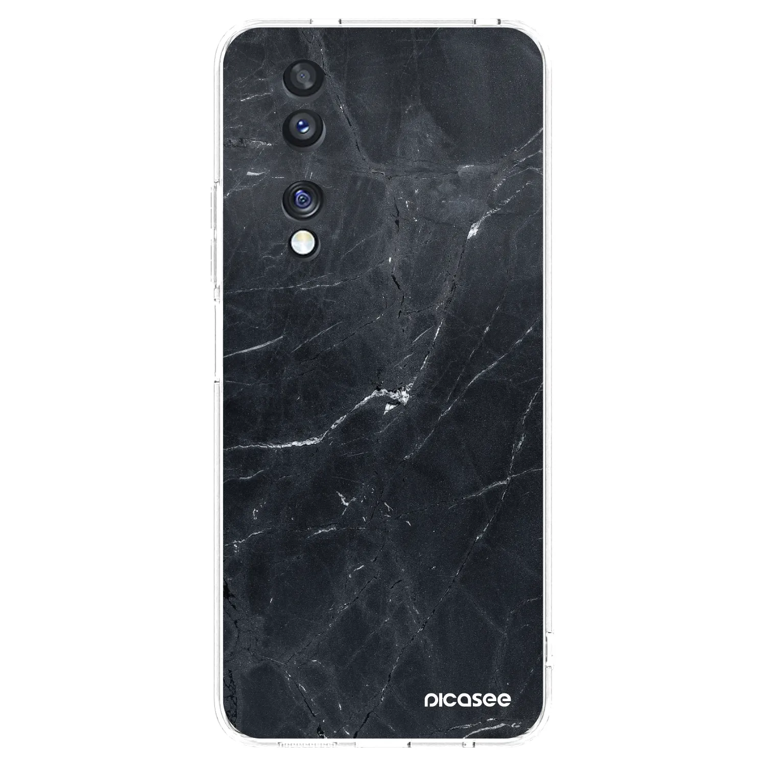 Picasee silikonska prozirna maskica za Honor 70 - Black marble