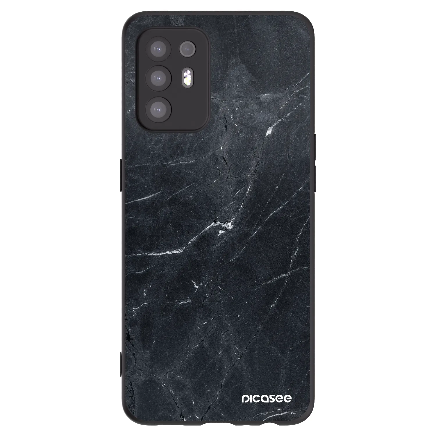Picasee crna silikonska maskica za OPPO A94 5G - Black marble