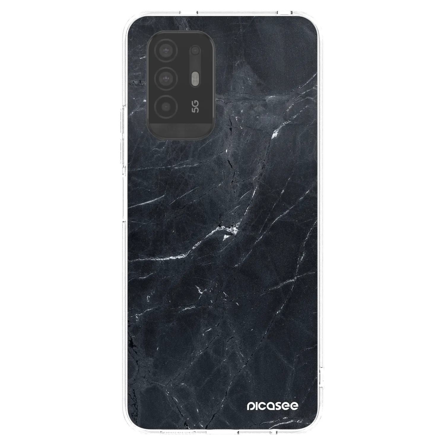 Picasee silikonska prozirna maskica za OPPO A94 5G - Black marble