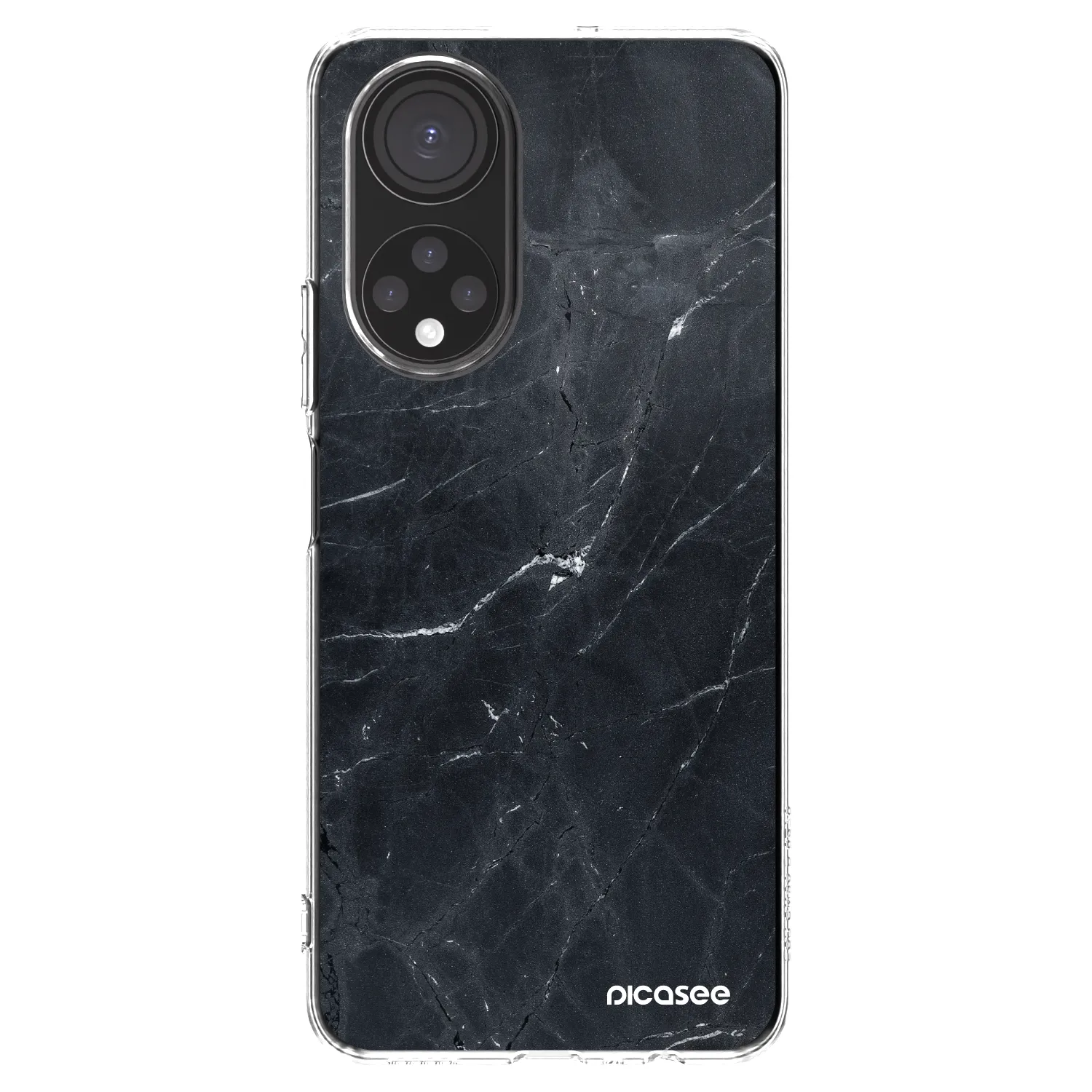 Picasee silikonska prozirna maskica za Honor X7 - Black marble