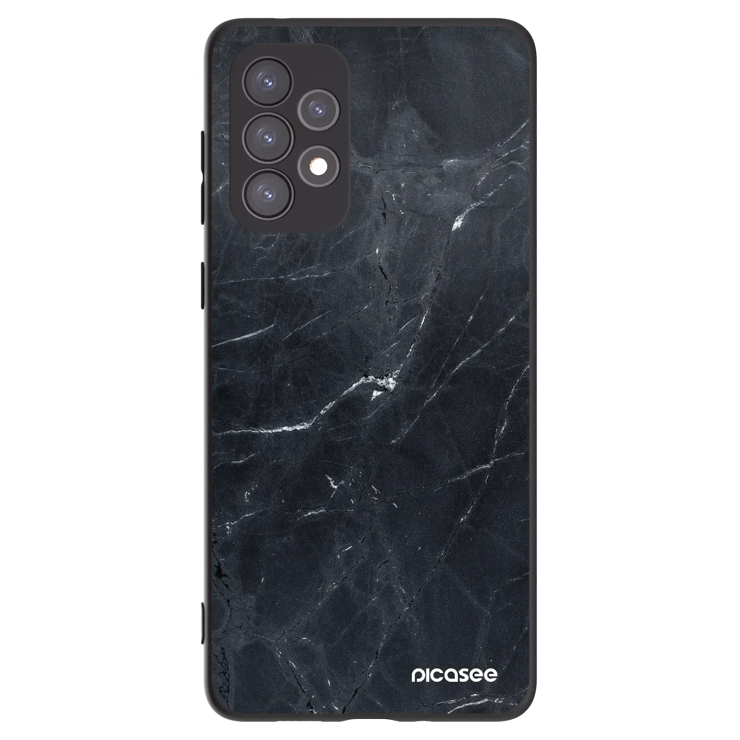 Picasee crna silikonska maskica za Samsung Galaxy A73 5G - Black marble