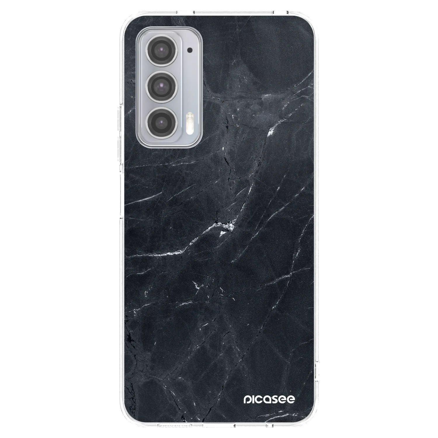 Picasee silikonska prozirna maskica za Motorola Edge 20 - Black marble