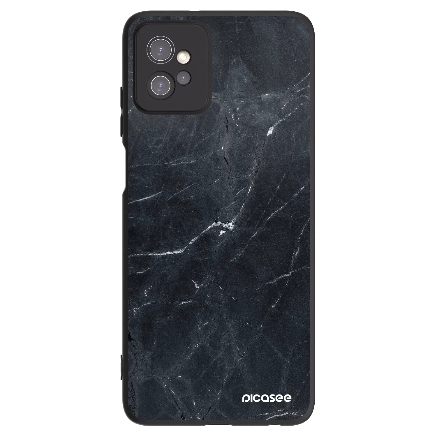 Picasee crna silikonska maskica za Motorola Moto G32 - Black marble