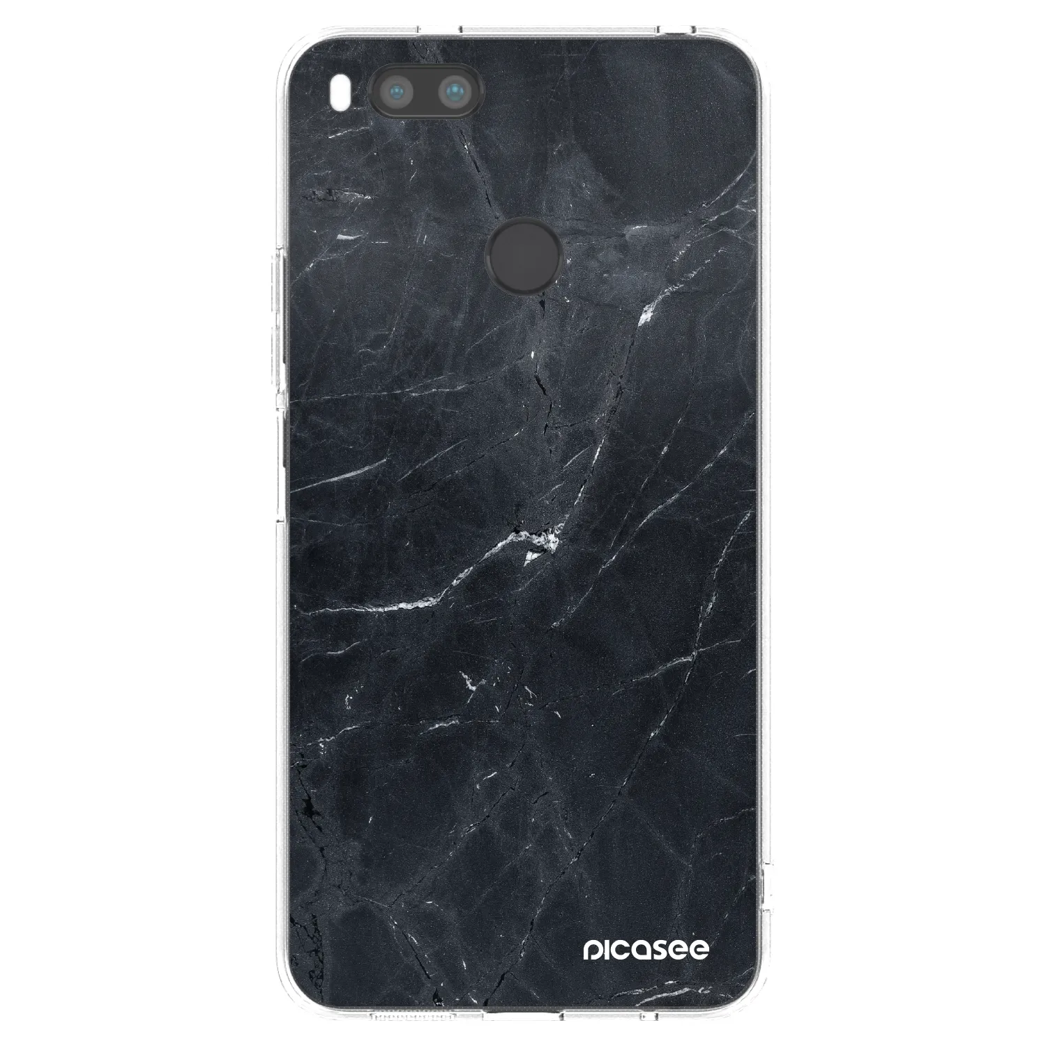 Picasee silikonska prozirna maskica za Xiaomi Redmi A1 - Black marble