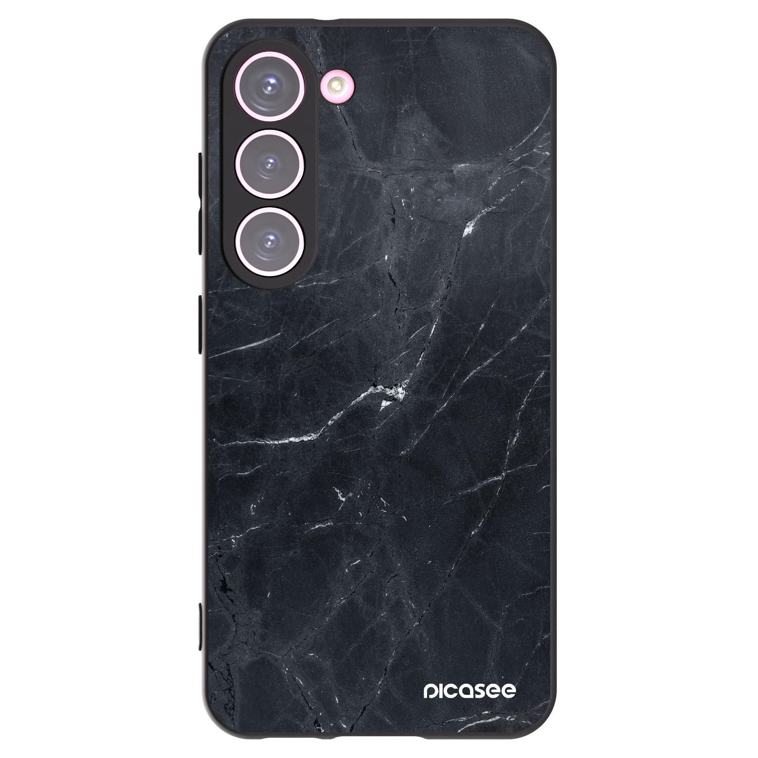 Picasee crna silikonska maskica za Samsung Galaxy S23 5G - Black marble