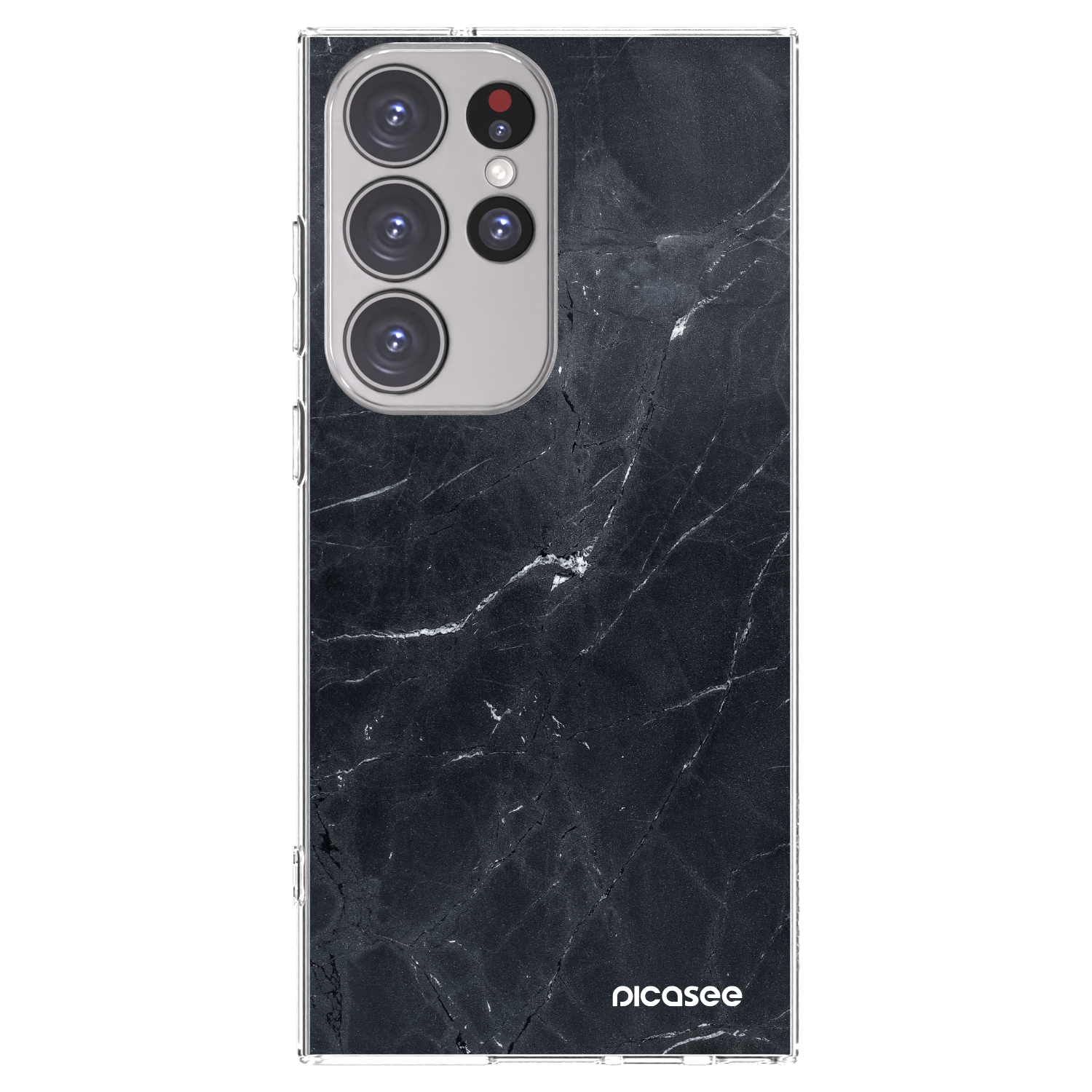 Picasee silikonska prozirna maskica za Samsung Galaxy S23 Ultra 5G - Black marble