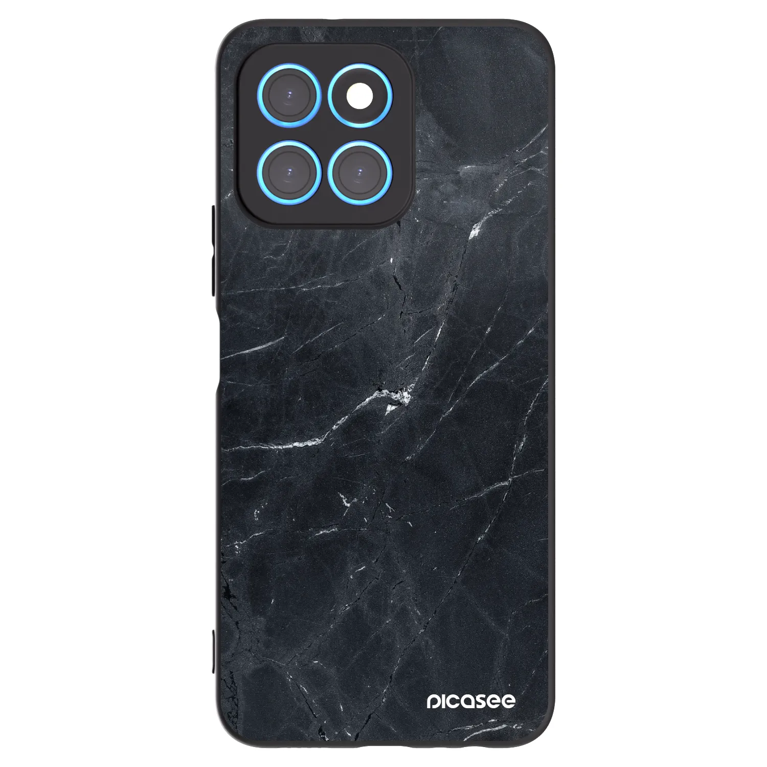 Picasee crna silikonska maskica za Honor X8 5G - Black marble