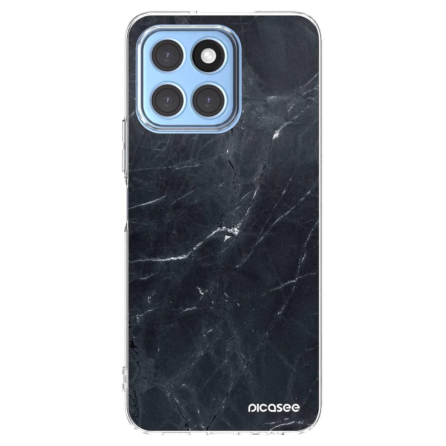 Picasee silikonska prozirna maskica za Honor X8 5G - Black marble