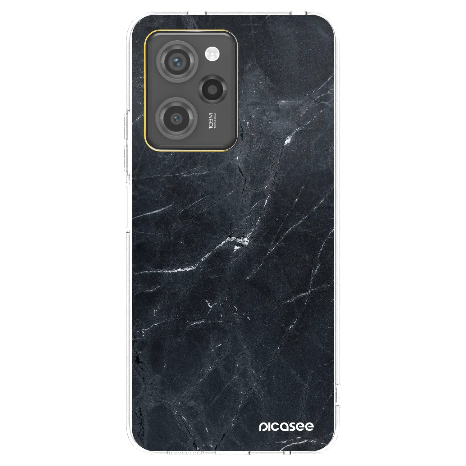 Picasee crna silikonska maskica za Xiaomi Poco X5 Pro - Black marble