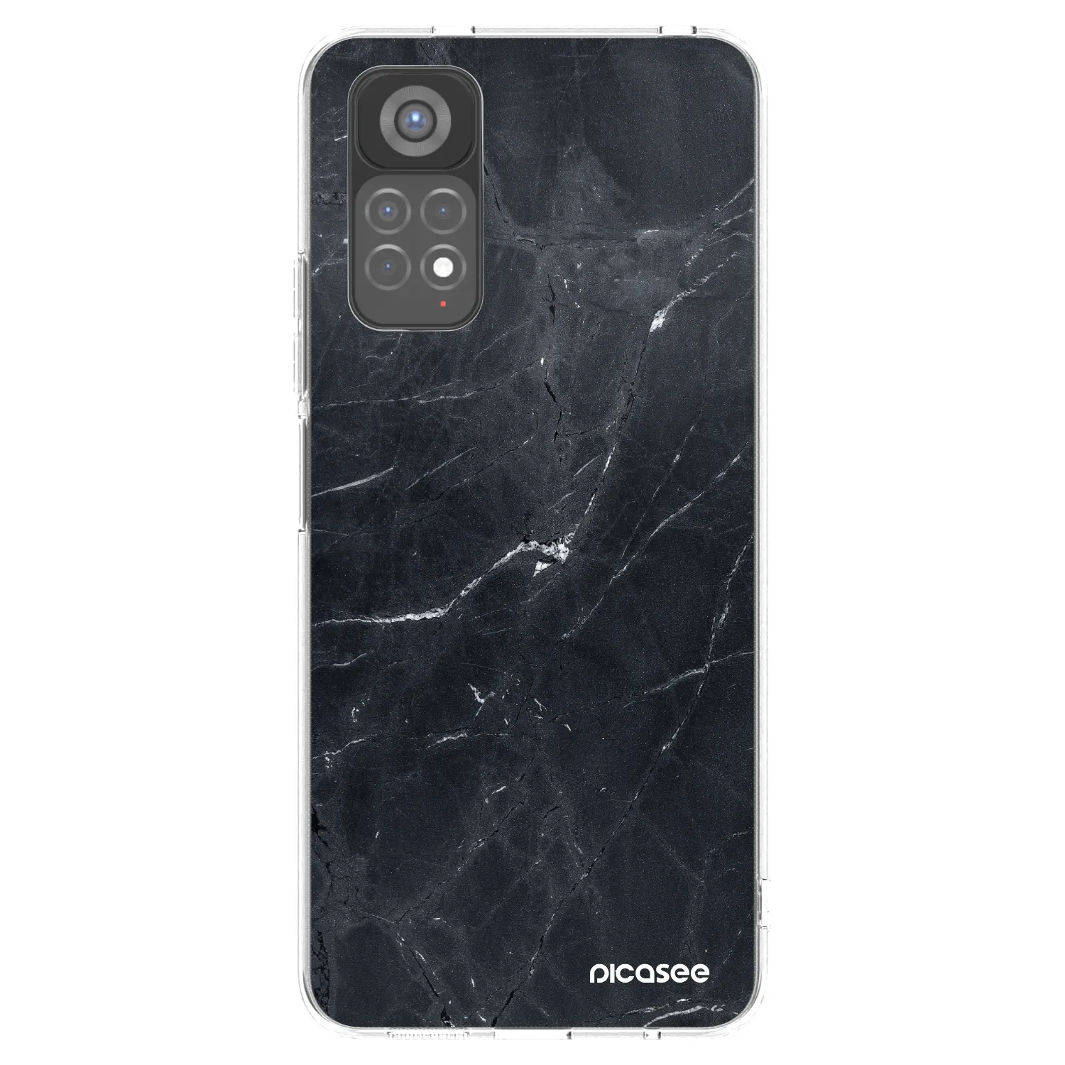 Picasee silikonska prozirna maskica za Xiaomi Redmi Note 11S 5G - Black marble