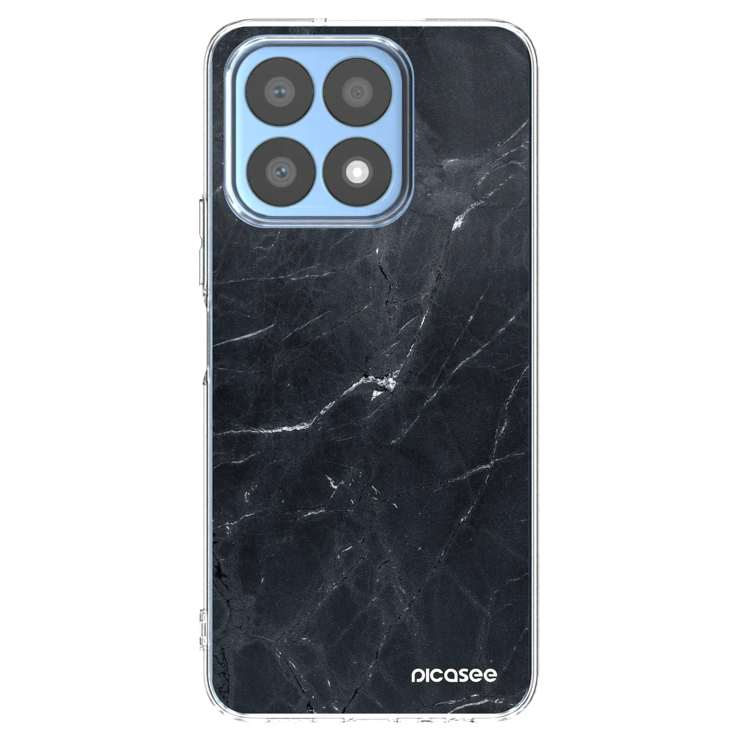 Picasee silikonska prozirna maskica za Honor X8a - Black marble