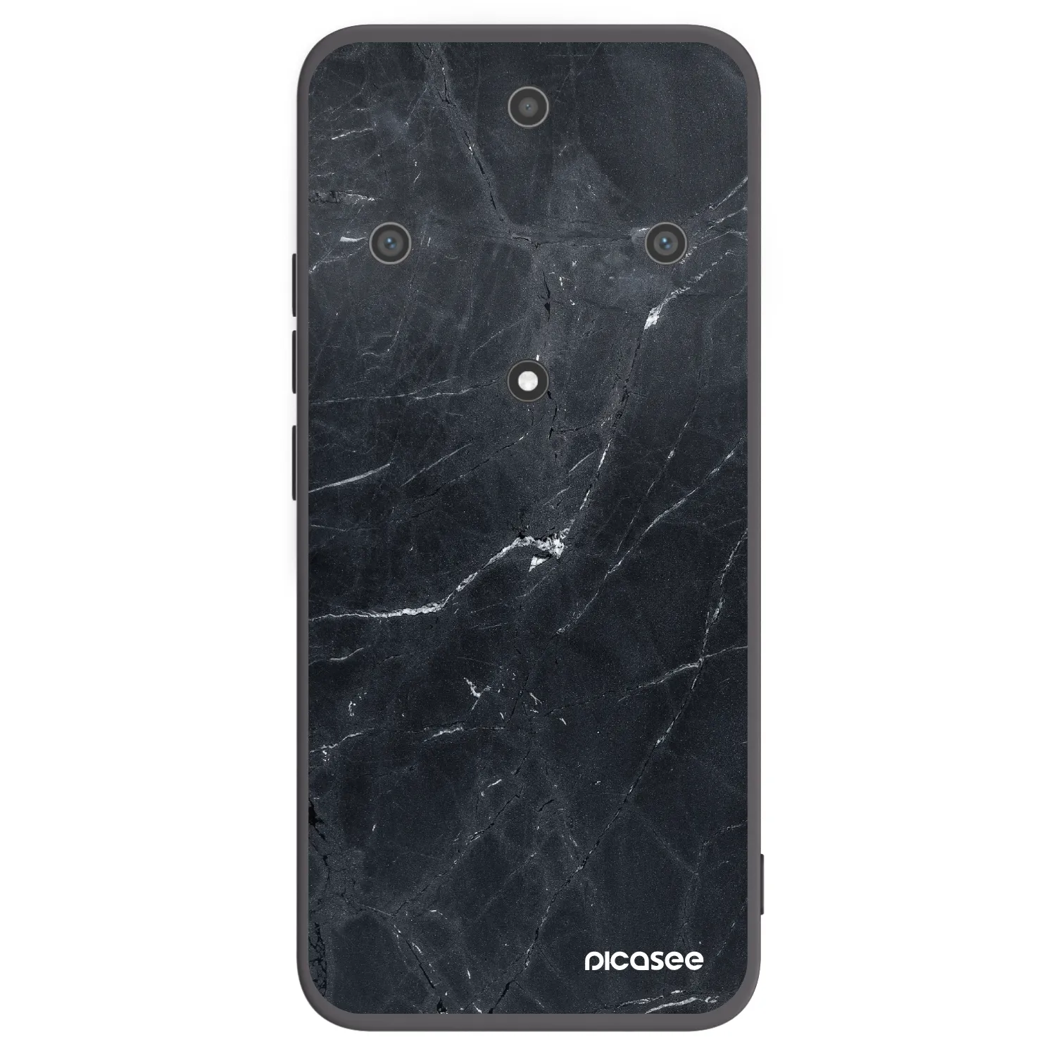 Picasee crna silikonska maskica za Honor Magic5 Lite 5G - Black marble