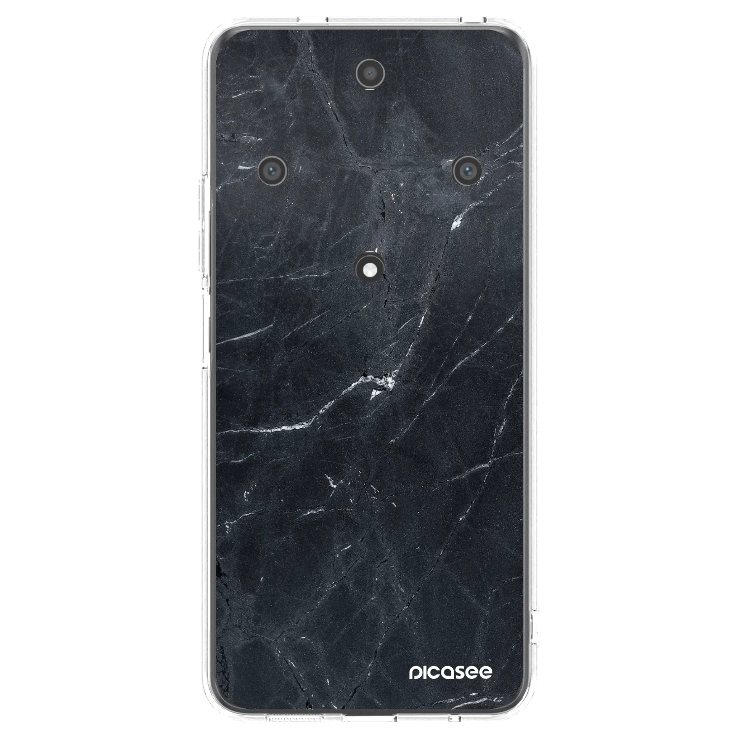 Picasee silikonska prozirna maskica za Honor Magic5 Lite 5G - Black marble