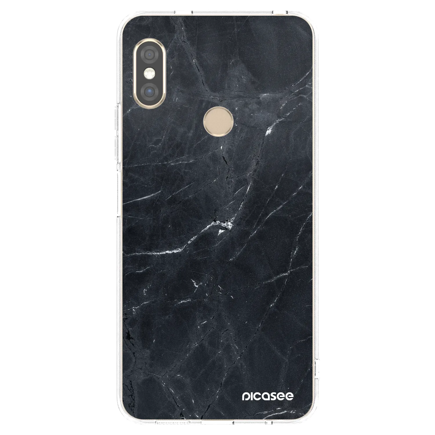 Picasee silikonska prozirna maskica za Xiaomi Redmi Note 5 Global - Black marble