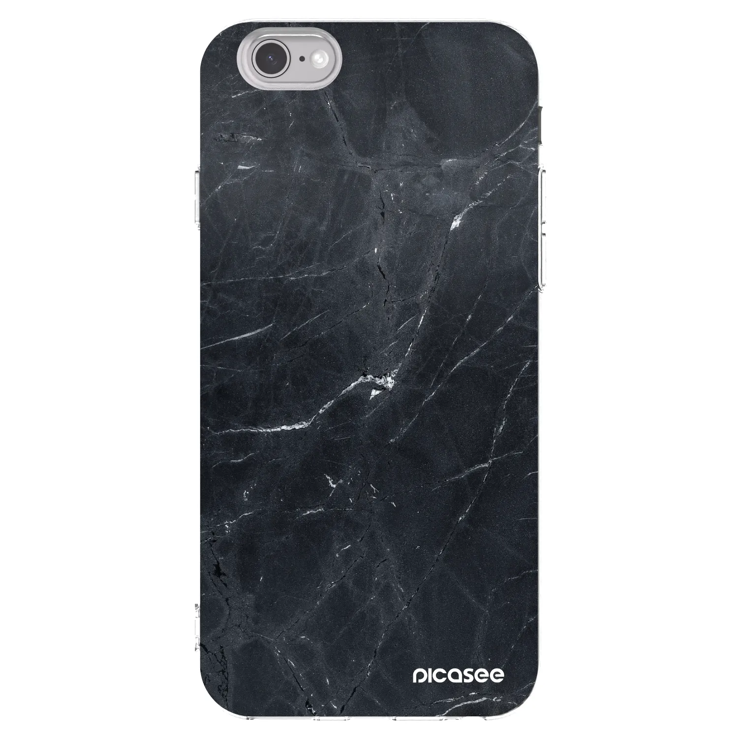 Picasee silikonska prozirna maskica za Apple iPhone 6/6S - Black marble