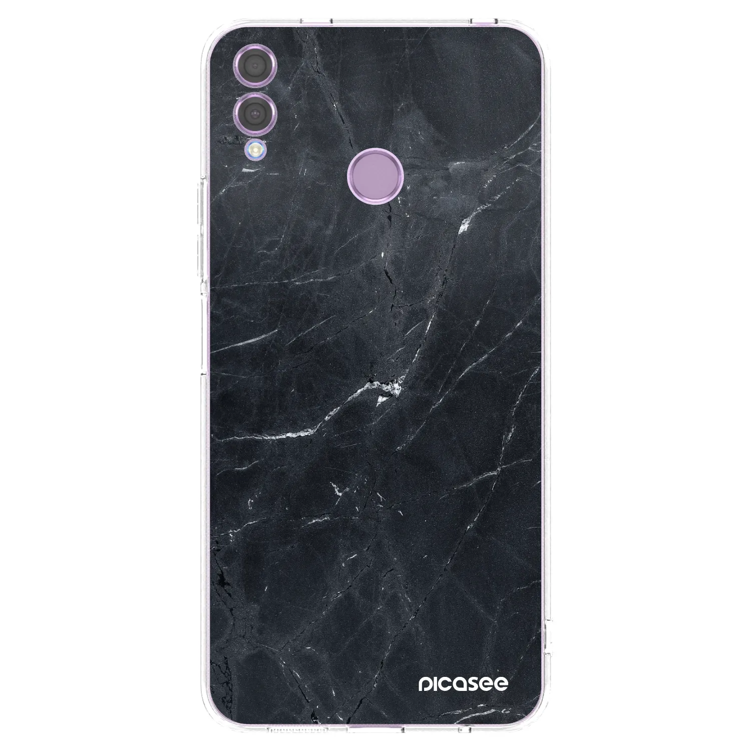 Picasee silikonska prozirna maskica za Honor 8X - Black marble