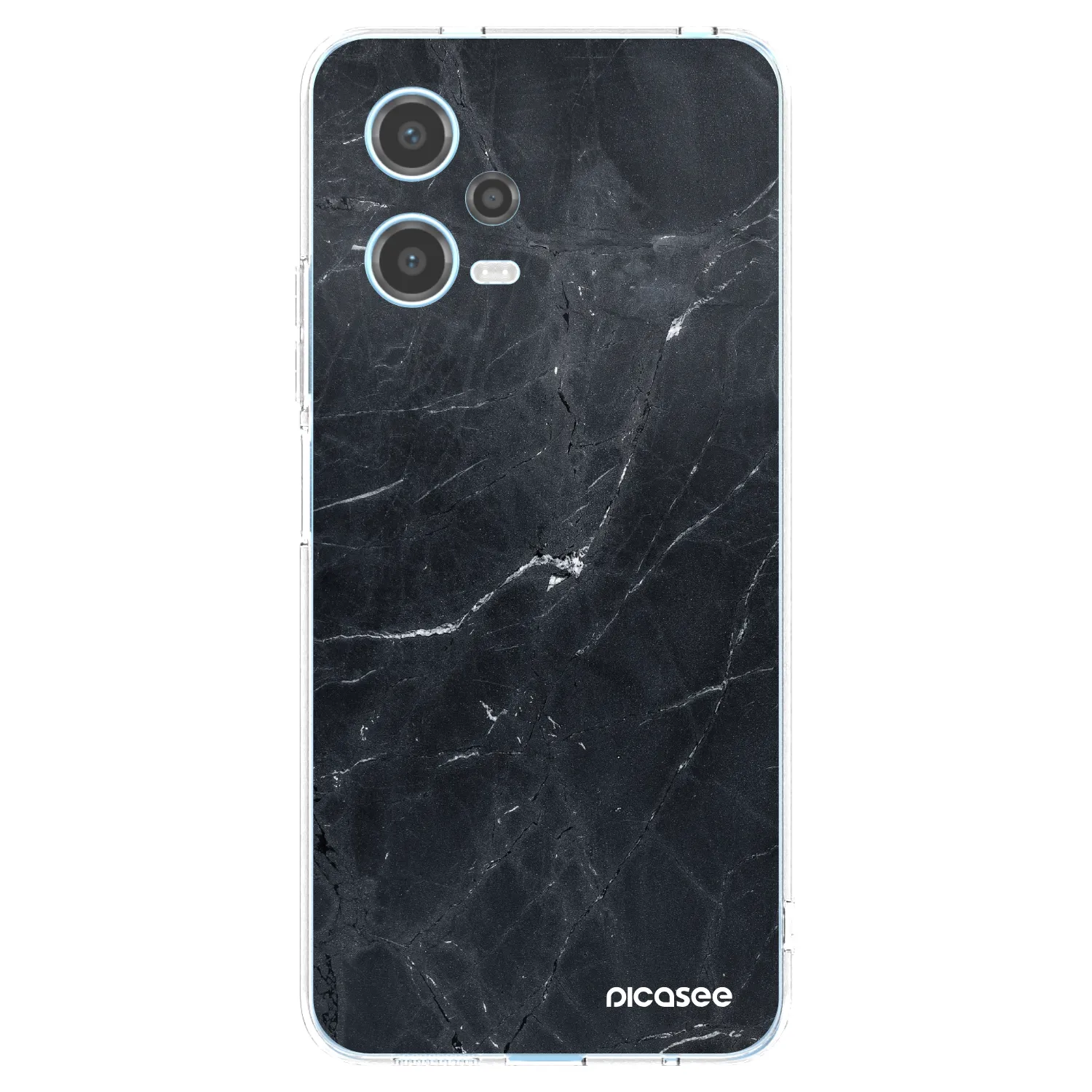 Picasee silikonska prozirna maskica za Xiaomi Redmi Note 12 5G - Black marble