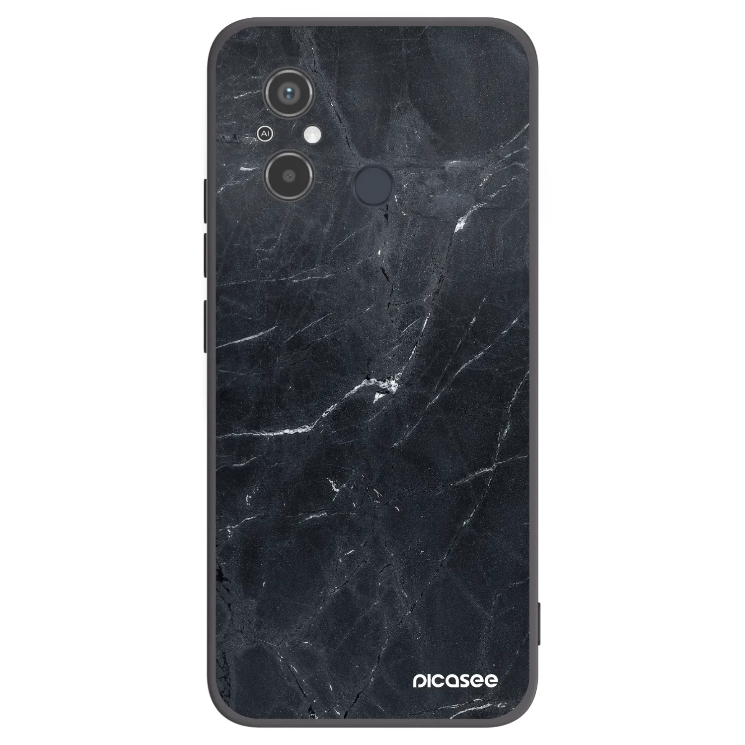 Picasee crna silikonska maskica za Xiaomi Redmi 12C - Black marble