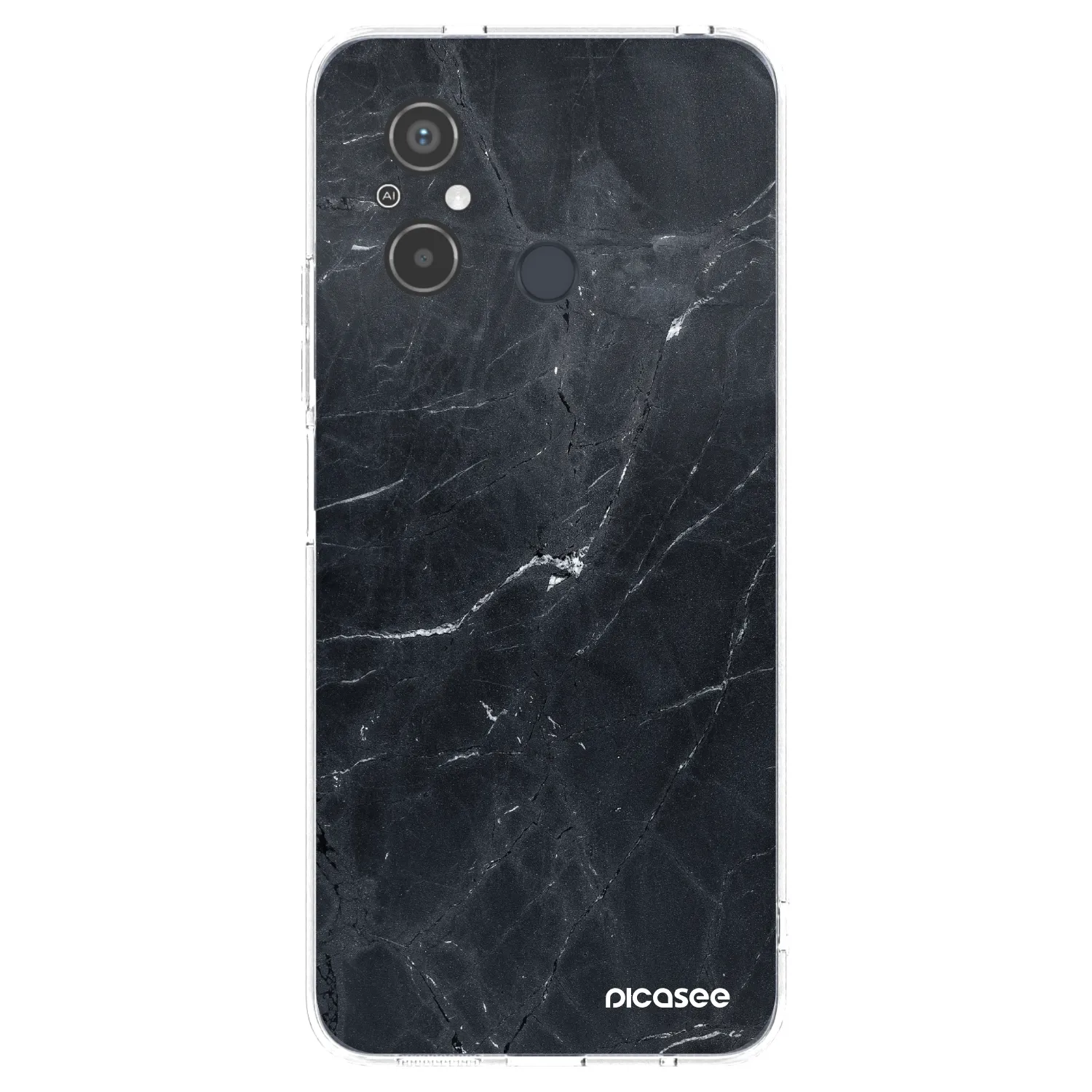 Picasee silikonska prozirna maskica za Xiaomi Redmi 12C - Black marble