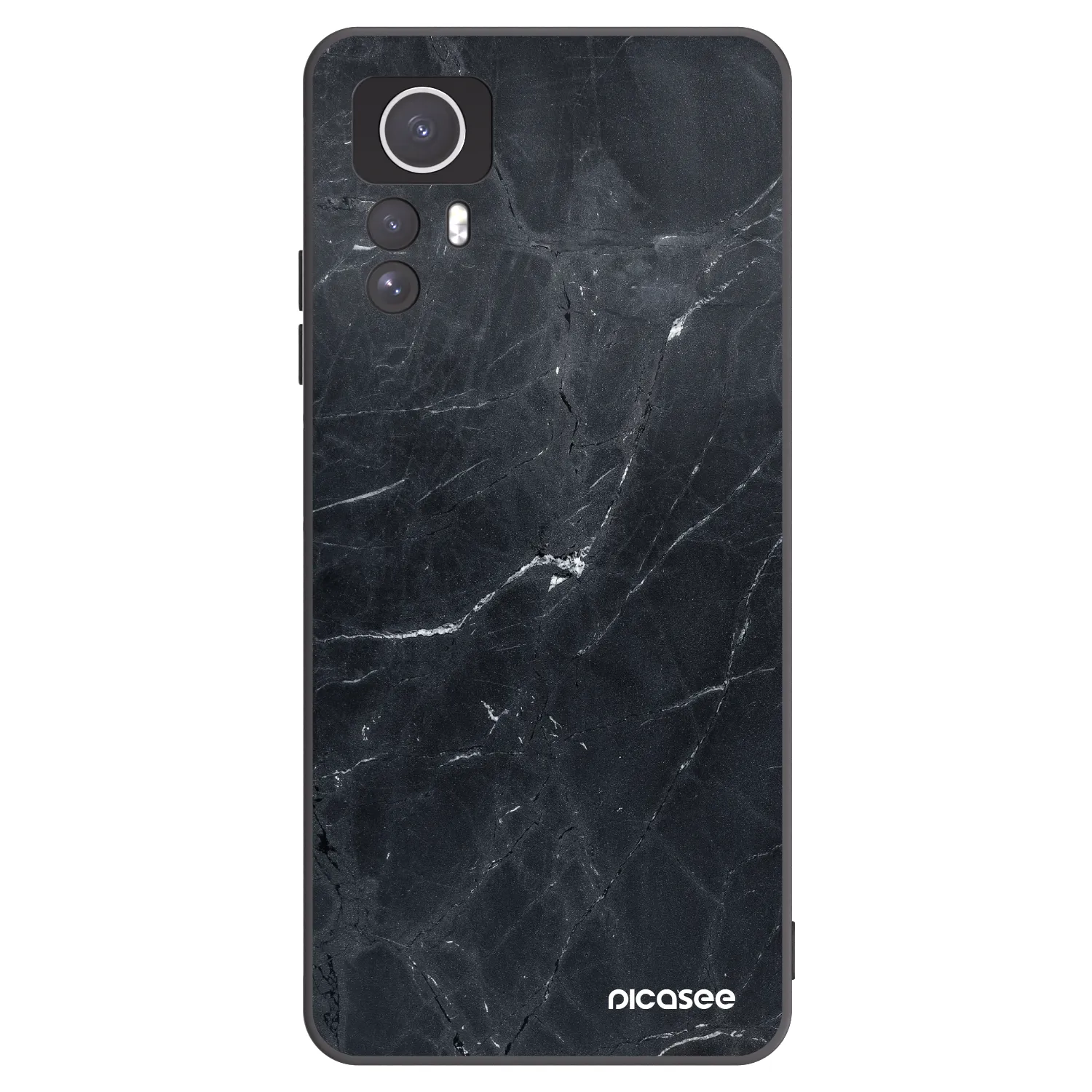 Picasee crna silikonska maskica za Xiaomi Redmi Note 12S - Black marble